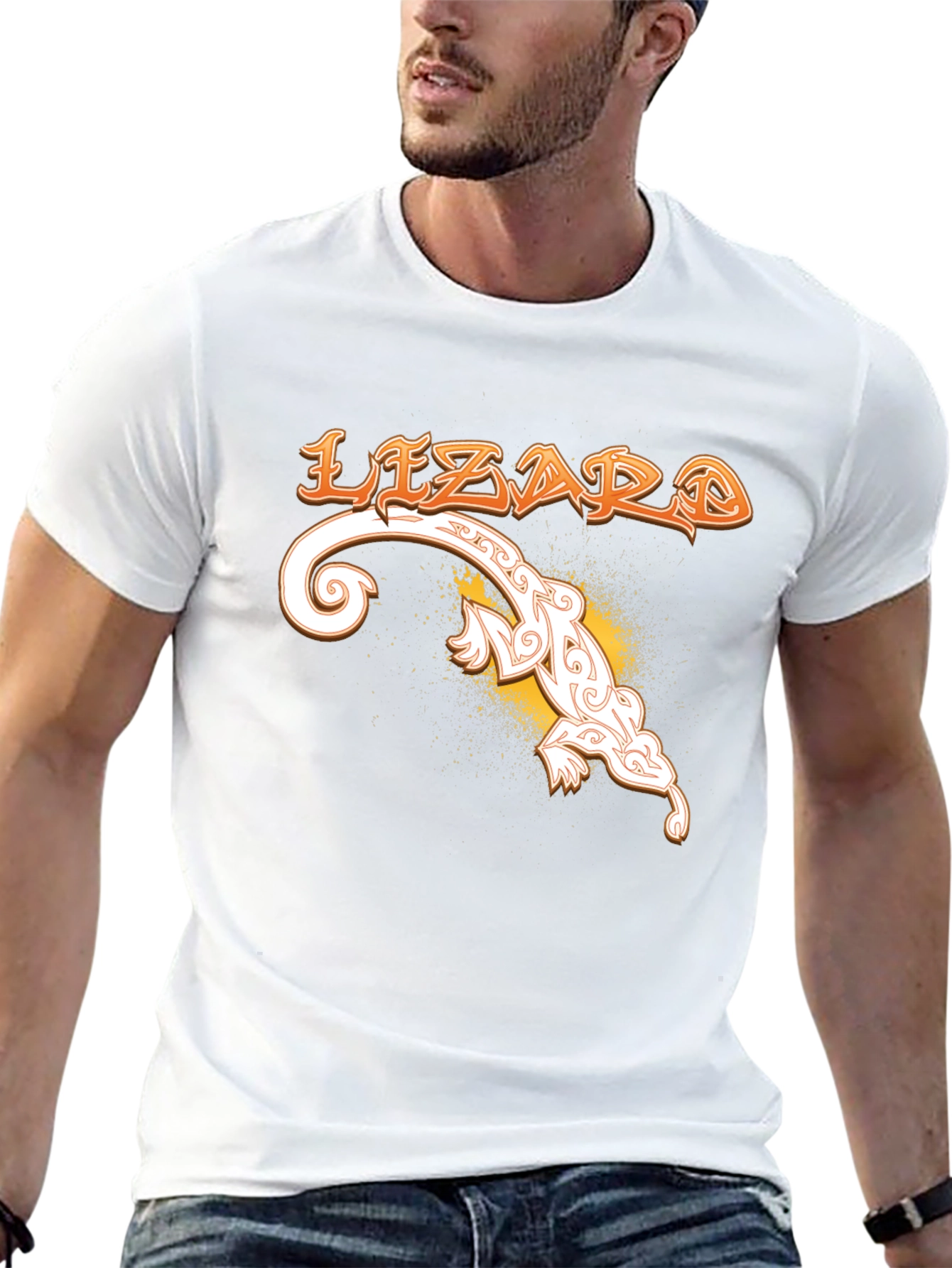 Lizard Graphic T-Shirt - Unique Tribal Design