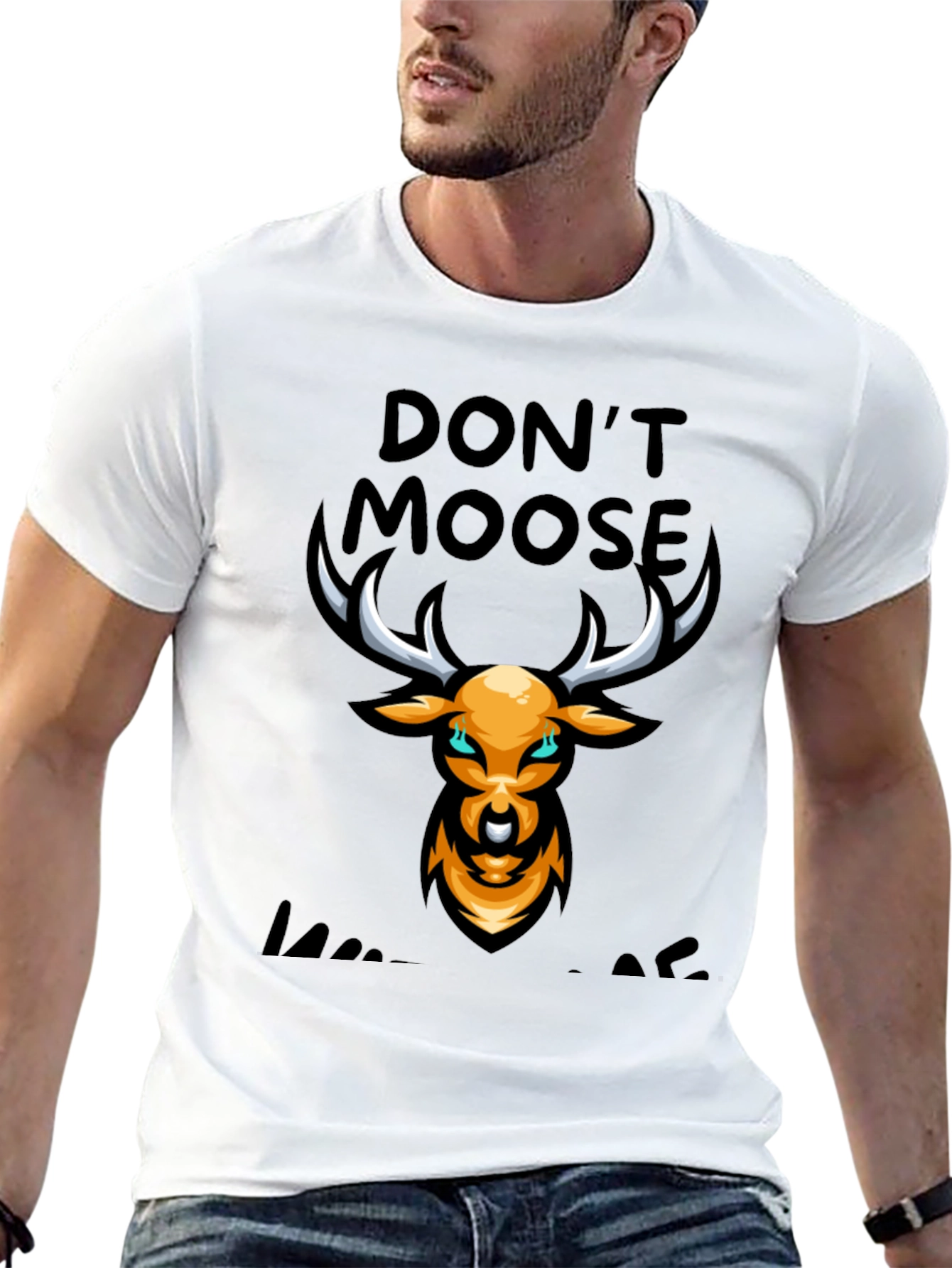 Dont Moose With Me Black Graphic T-Shirt