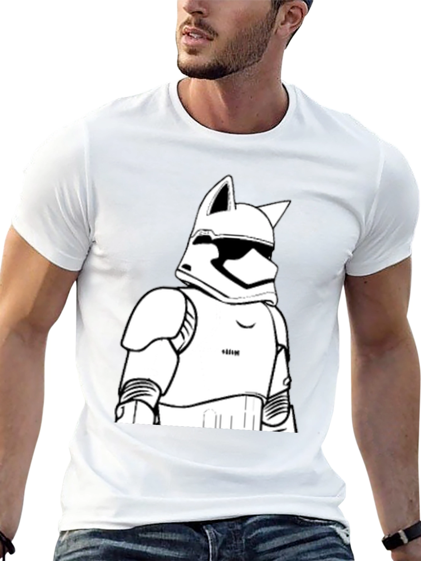Stormtrooper Cat T-Shirt - Black Graphic Tee