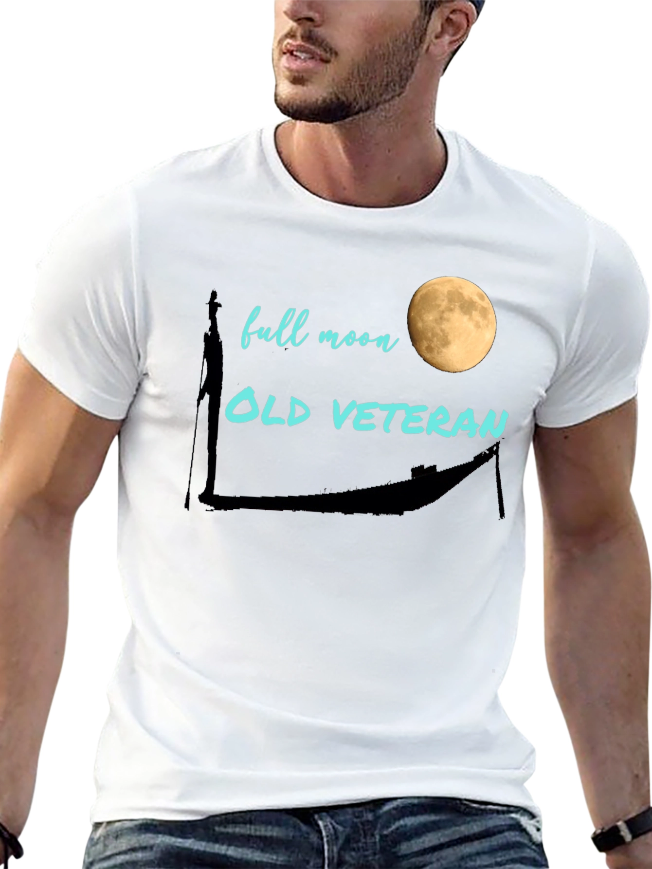Full Moon Old Veteran Graphic Tee