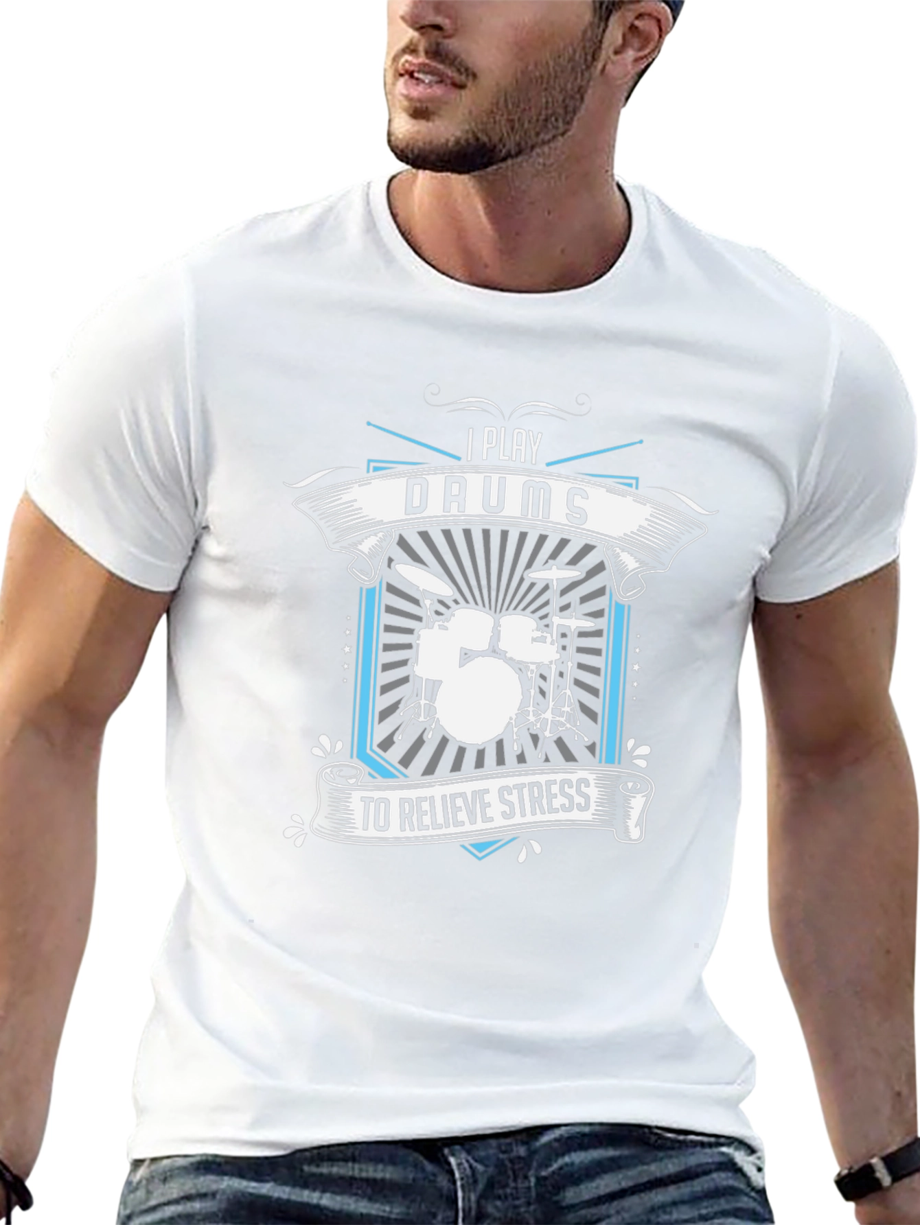 I Play Drums to Relieve Stress Graphic T-Shirt