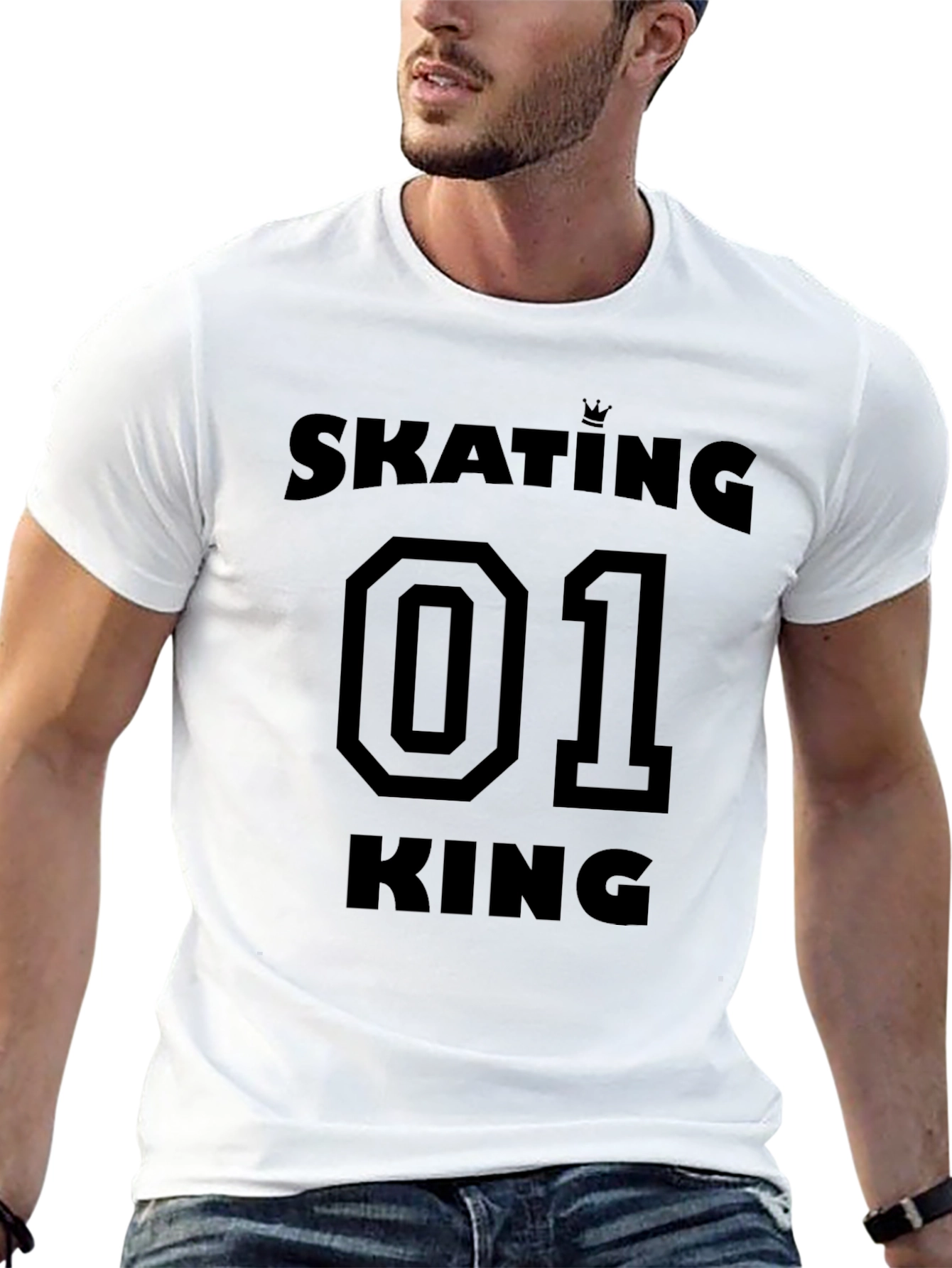 Skating 01 King T-Shirt - Stylish Black Graphic Tee