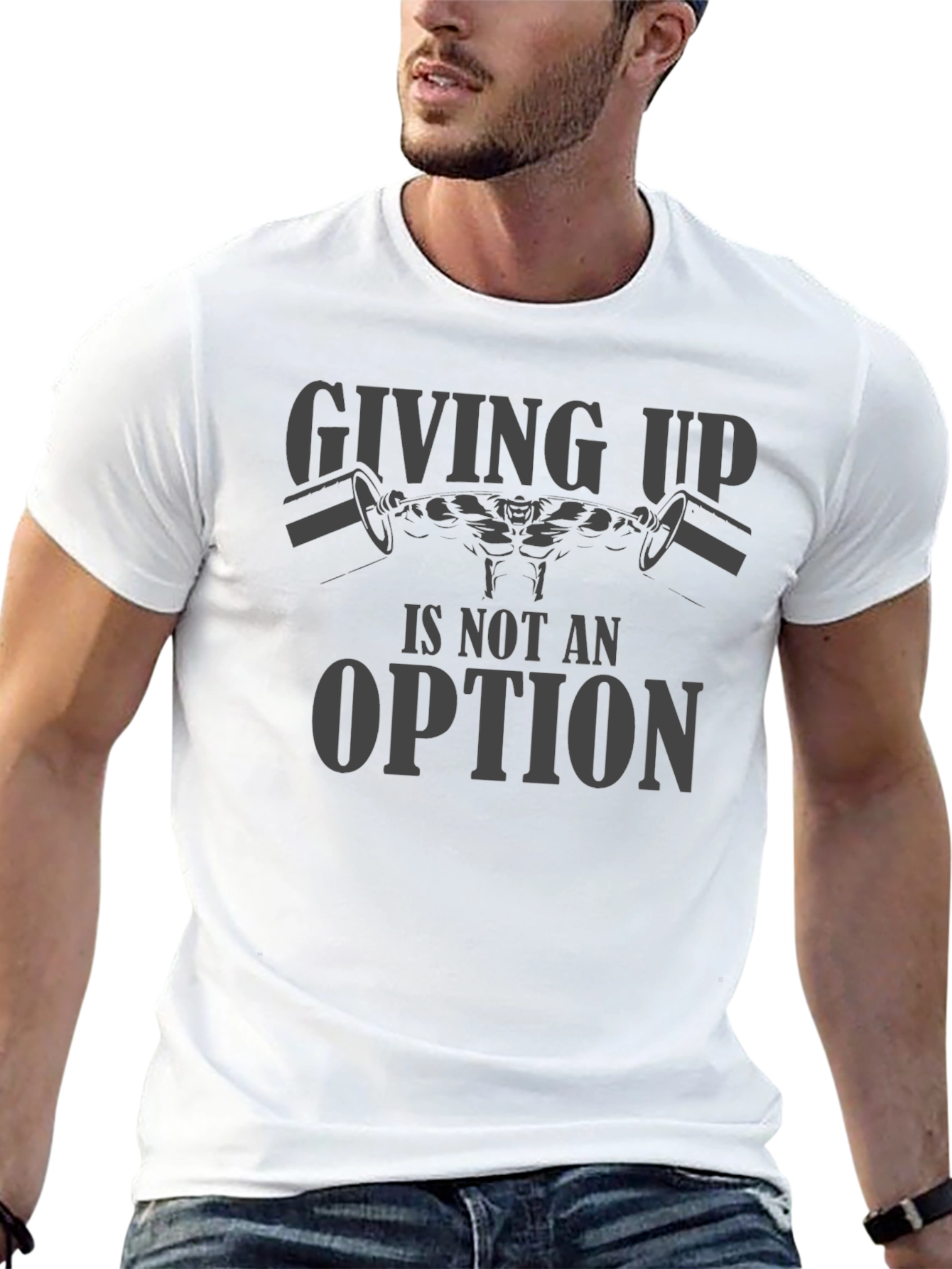 Motivational Gym T-Shirt: Giving Up Is Not An Option
