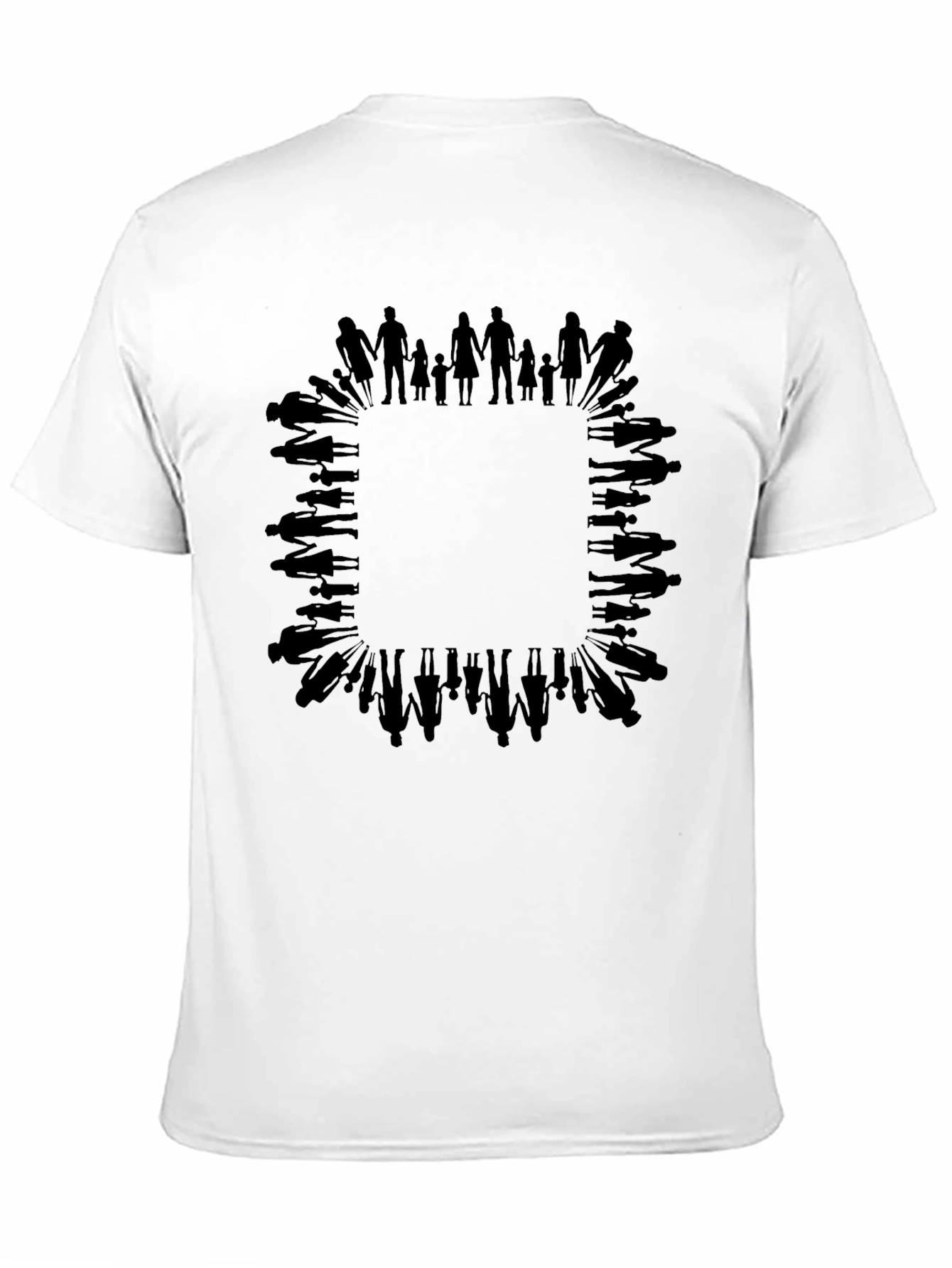 Family Silhouette Graphic Print Black T-Shirt
