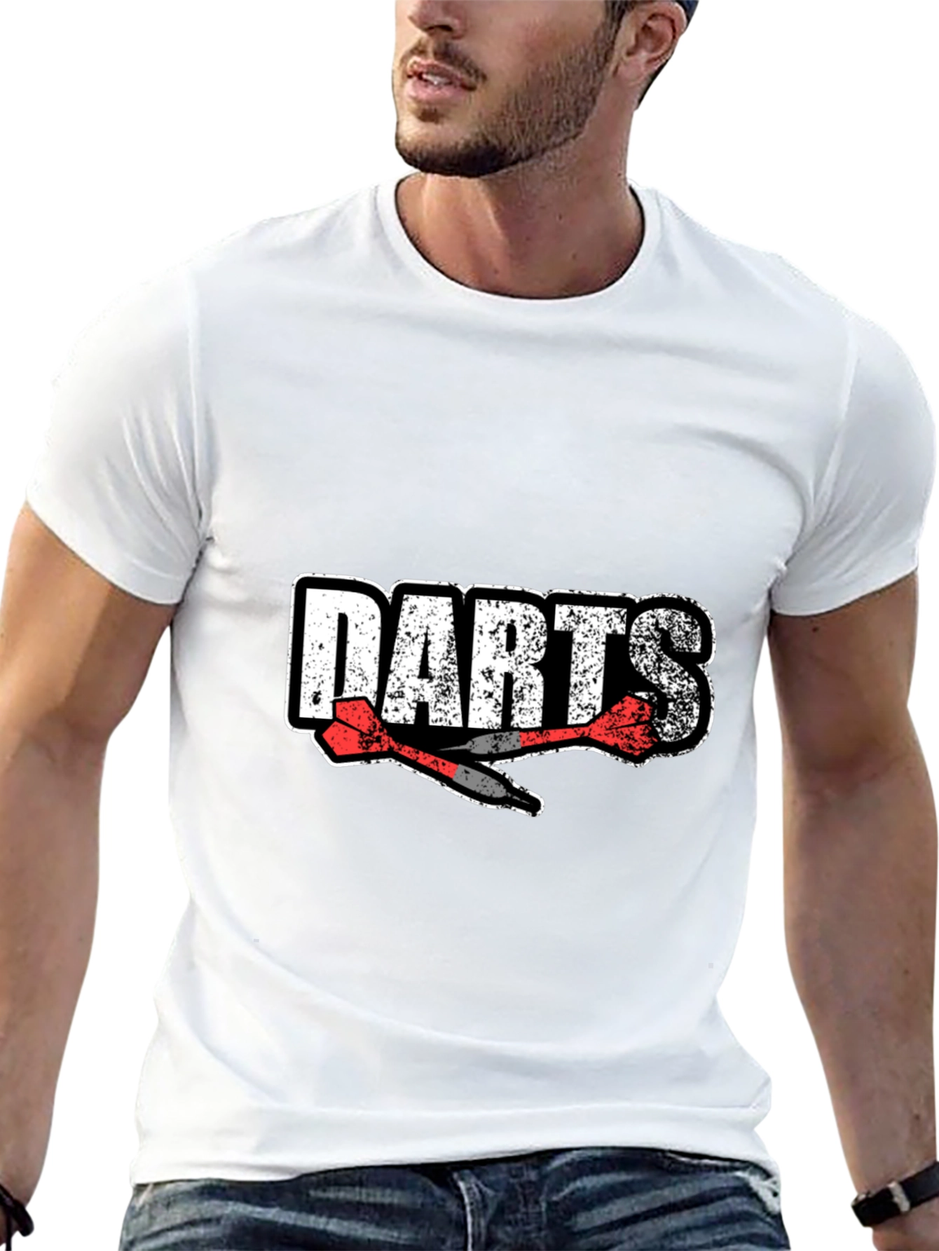 Darts Graphic Tee - Black Cotton Casual Wear