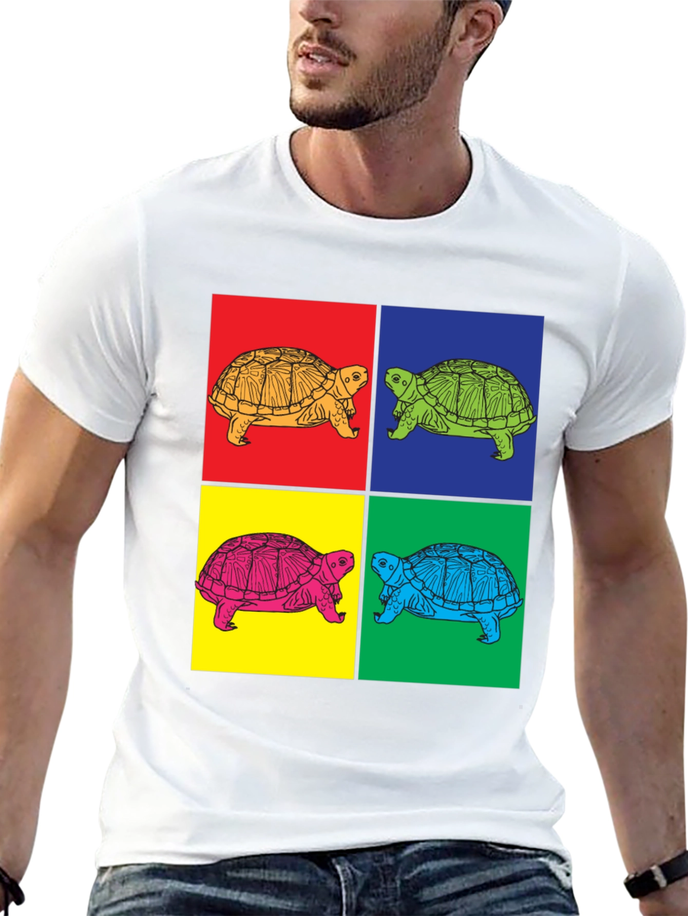 Retro Turtle Pop Art Graphic T-Shirt