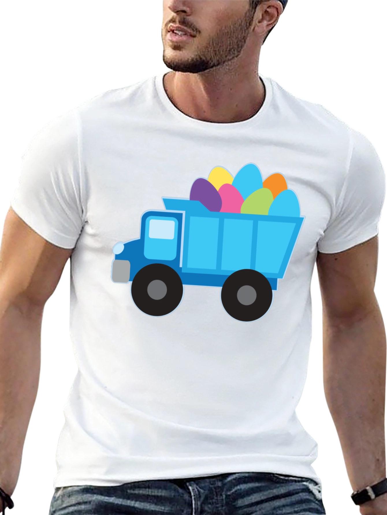 Easter Truck Eggs Tee - Black