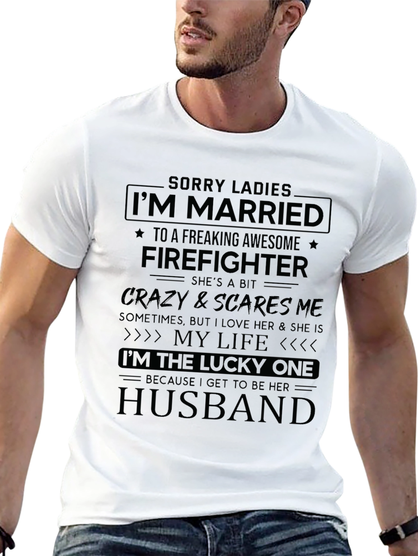 Married to a Firefighter Novelty T-Shirt