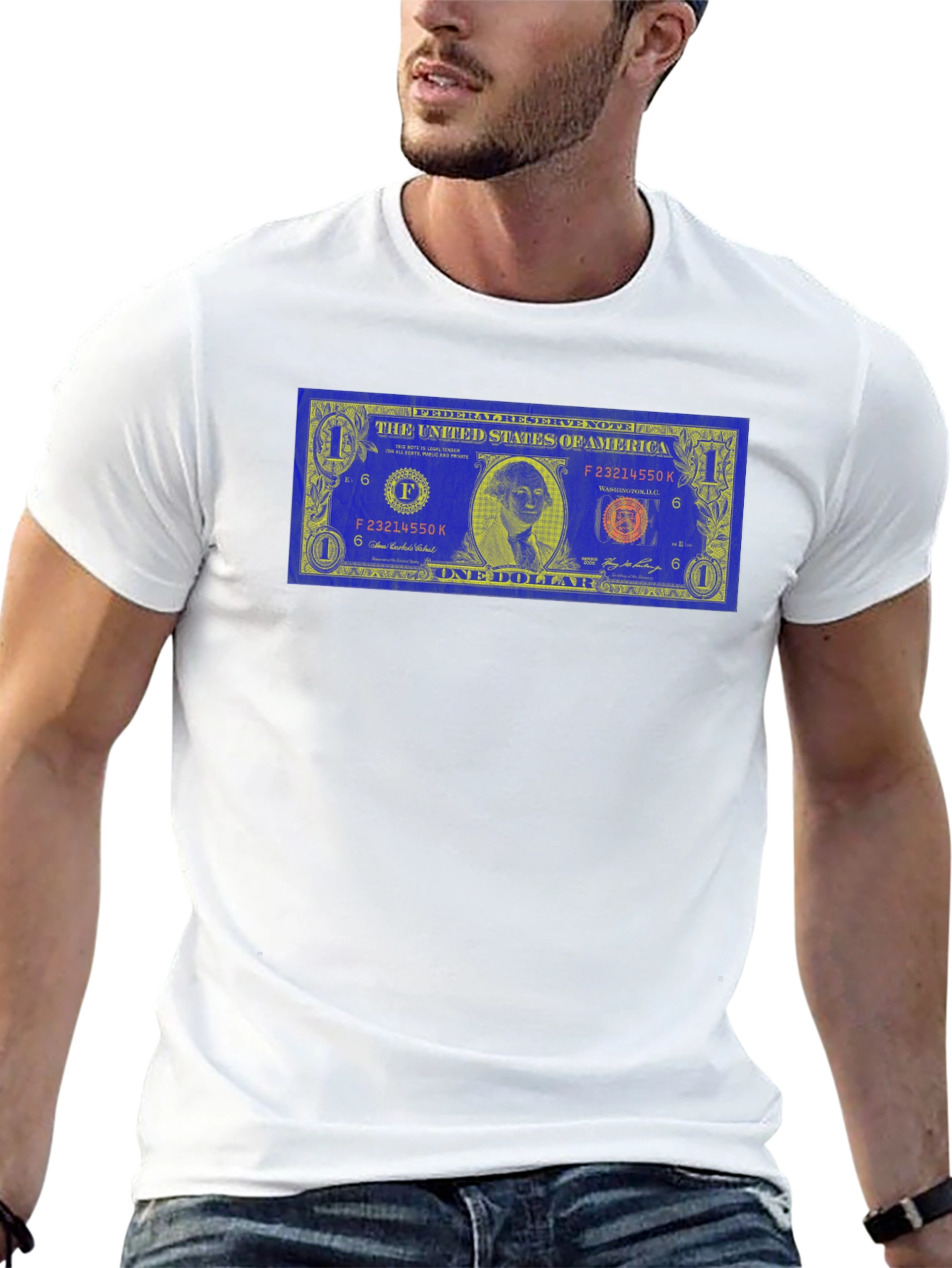 Novelty Dollar Bill Graphic Black T-Shirt