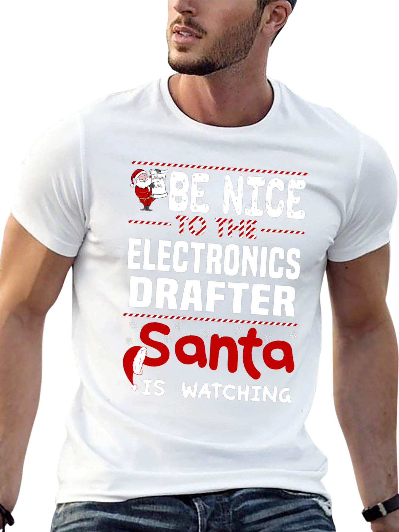 Electronics Drafter Santa Christmas T-Shirt