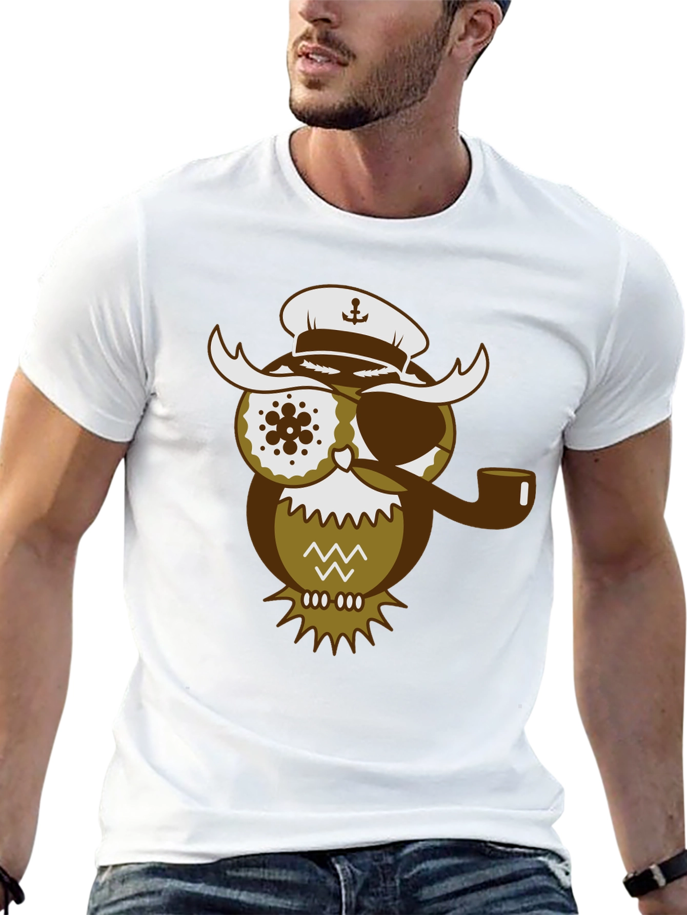 Pirate Owl Graphic T-Shirt - Unique Design Tee