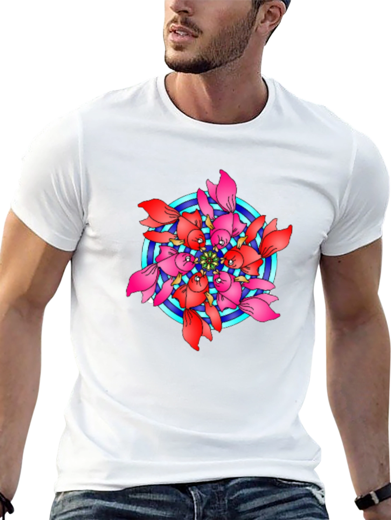 Koi Fish Mandala Graphic T-Shirt