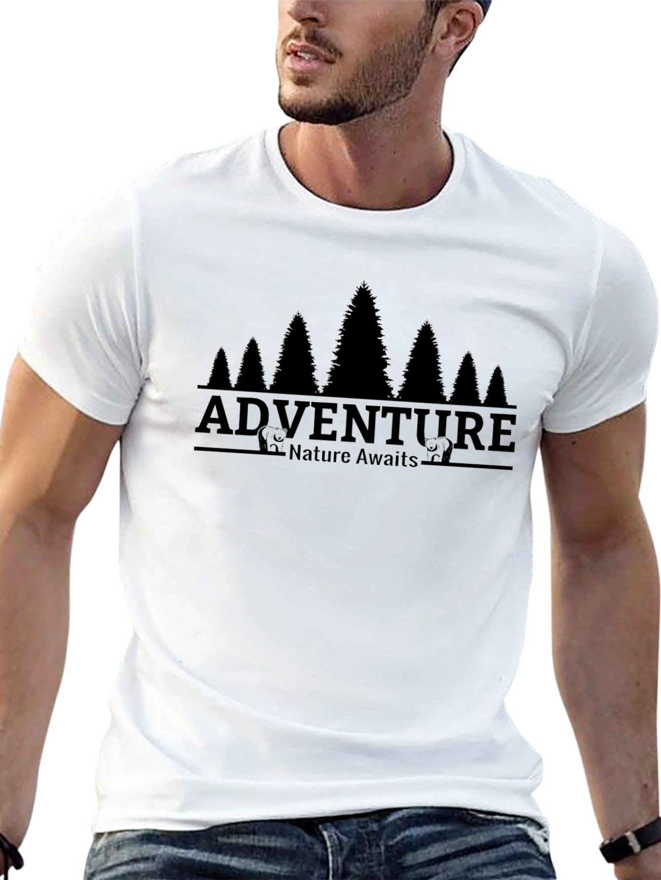 Adventure Awaits Graphic Tee - Nature Inspired Black T-Shirt
