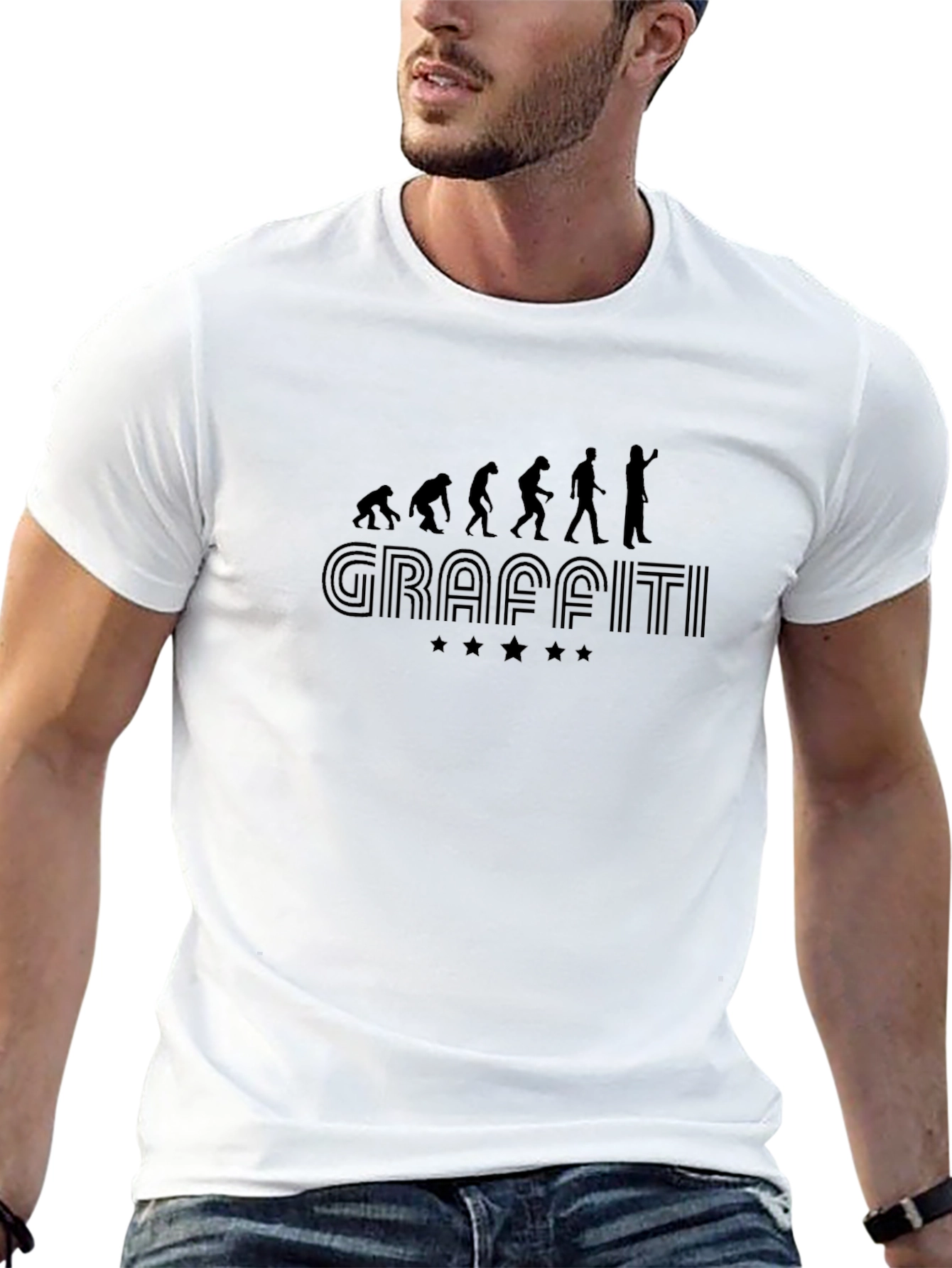 Graffiti Evolution Mens Black Graphic Tee