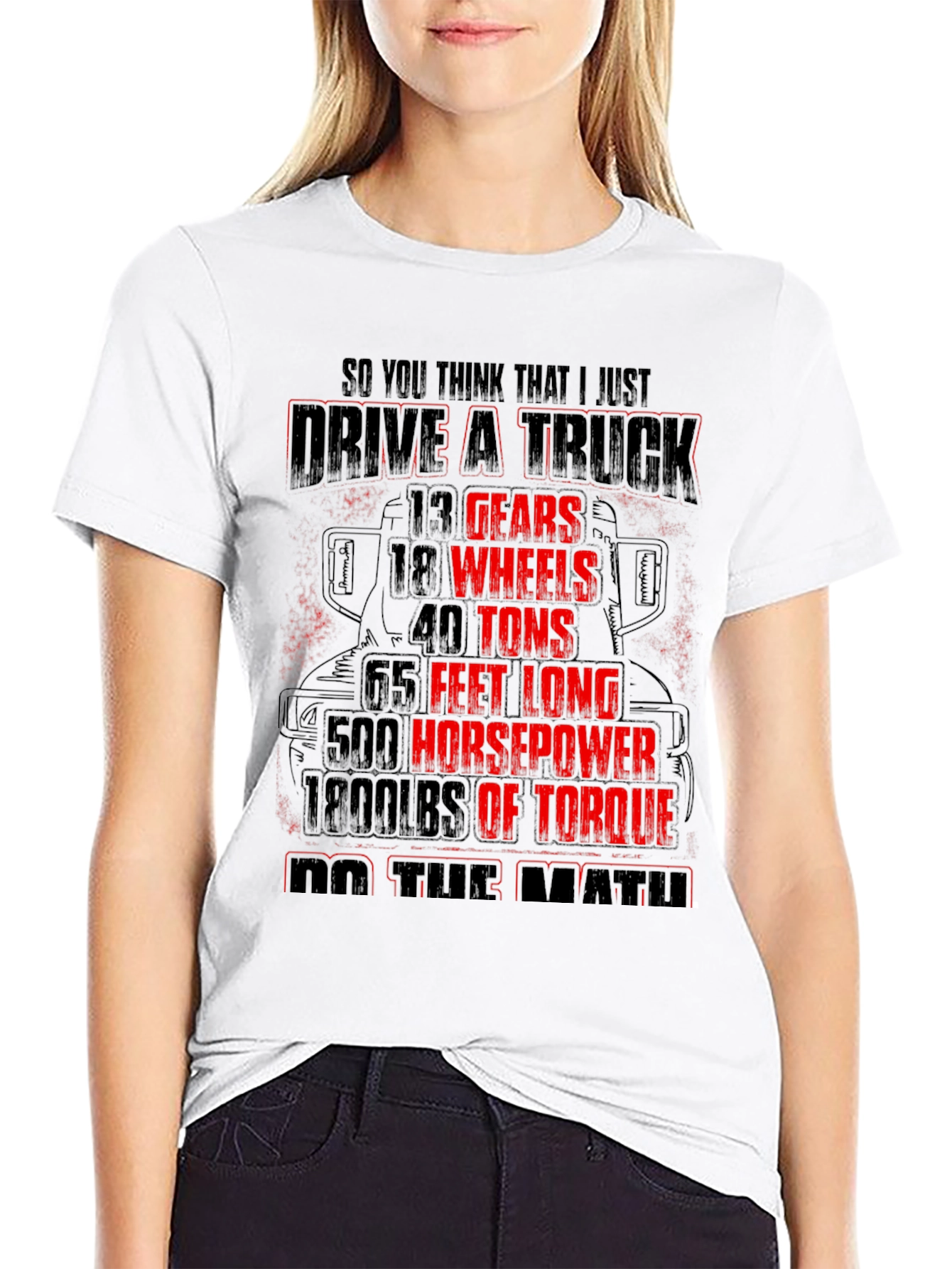 Drive a Truck Black T-Shirt for Men
