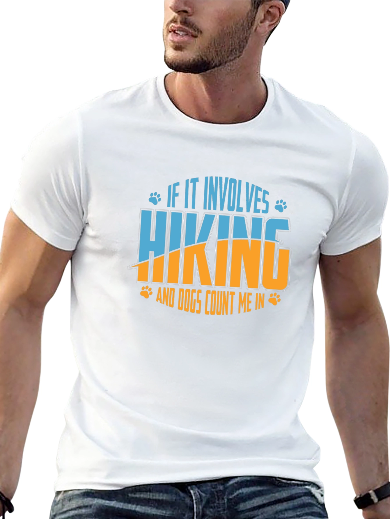 Hiking and Dogs Graphic Tee - Black