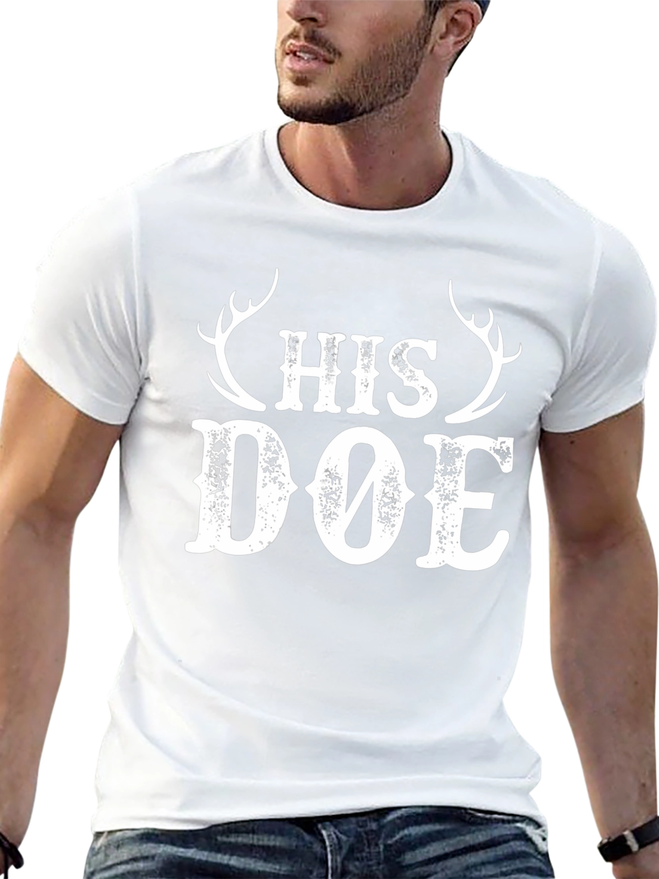 His Doe Graphic Tee - Hunting Couple Shirt