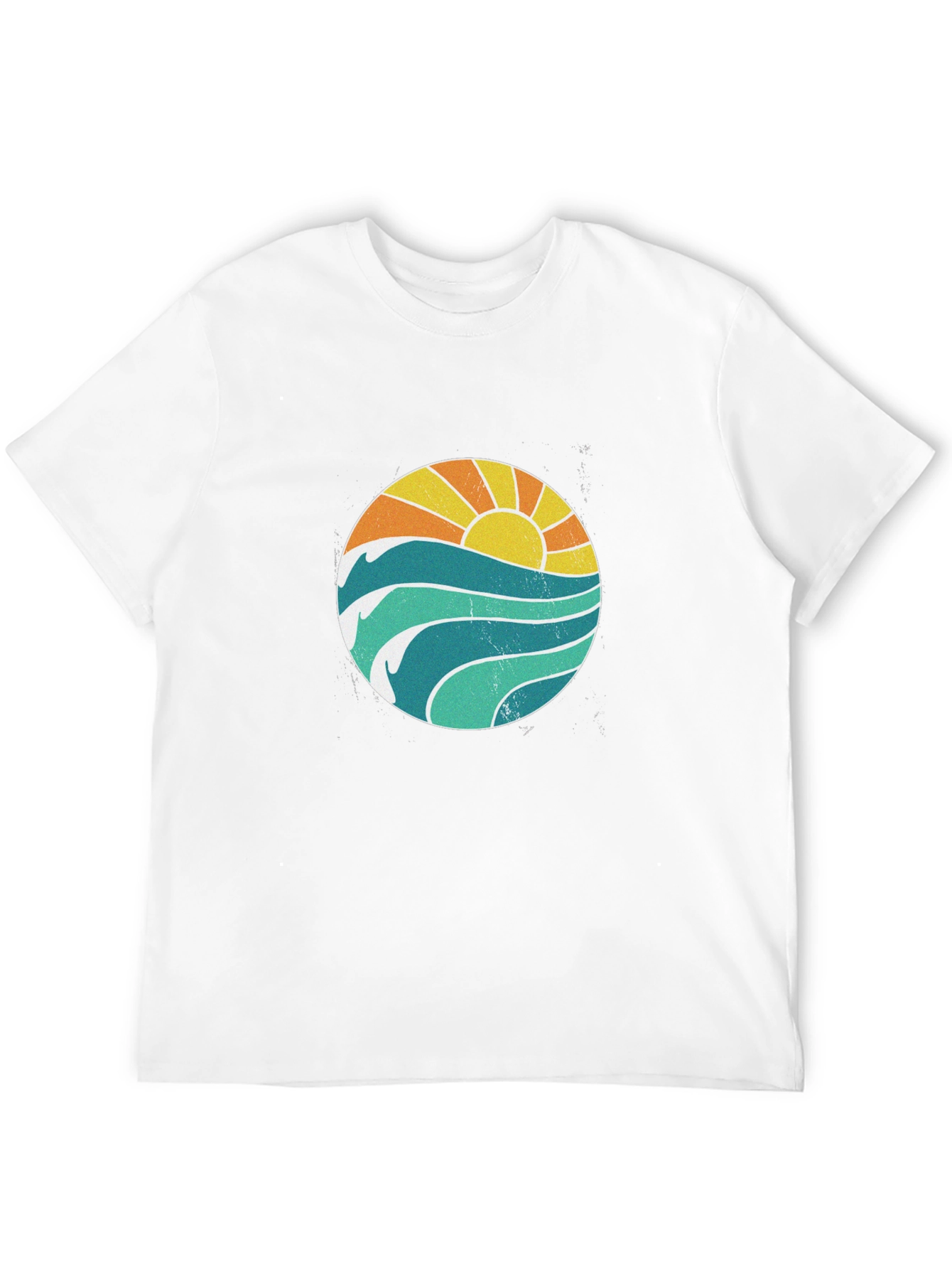 Sunset Waves Graphic T-Shirt - Black