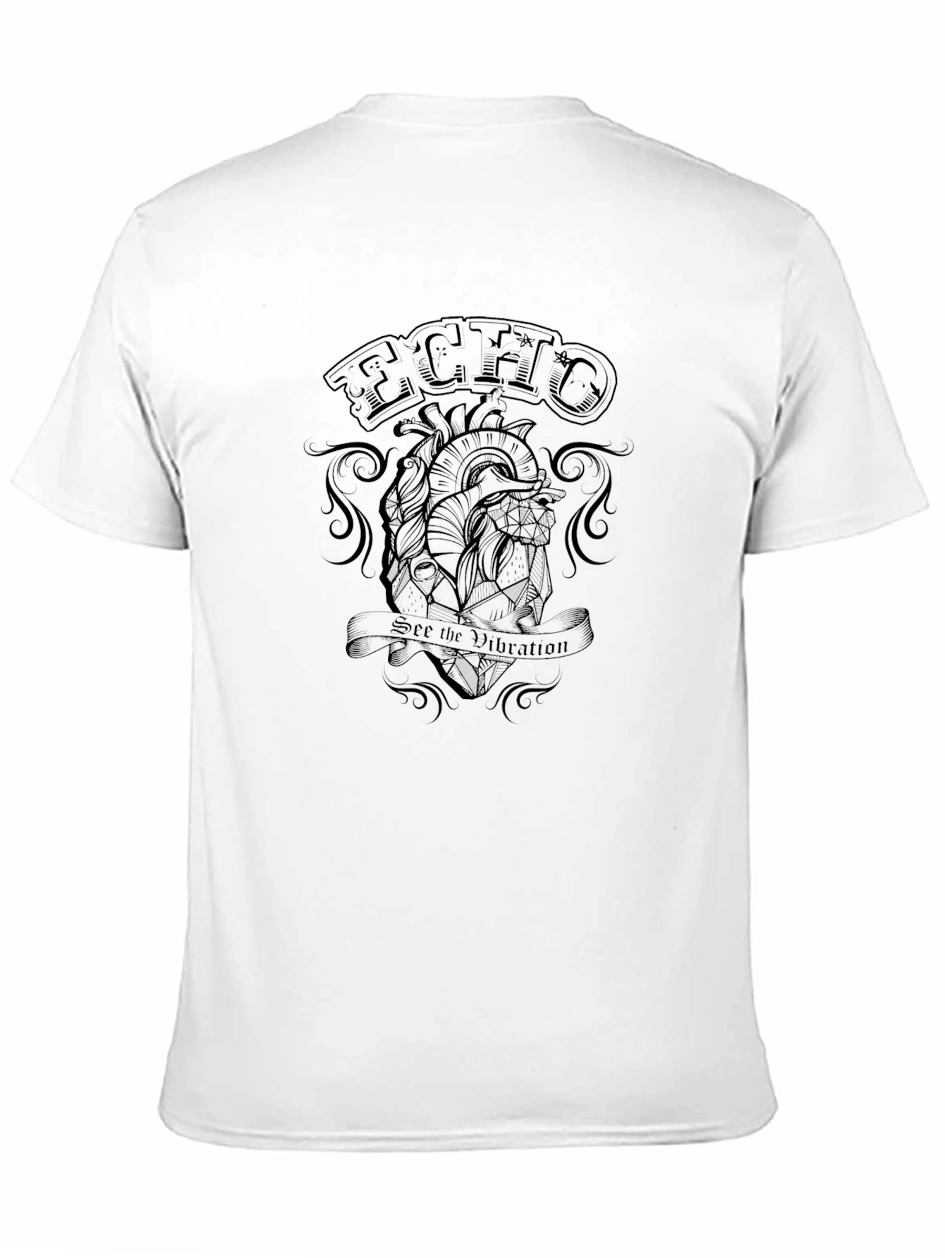 Echo Vibration Black Graphic T-Shirt