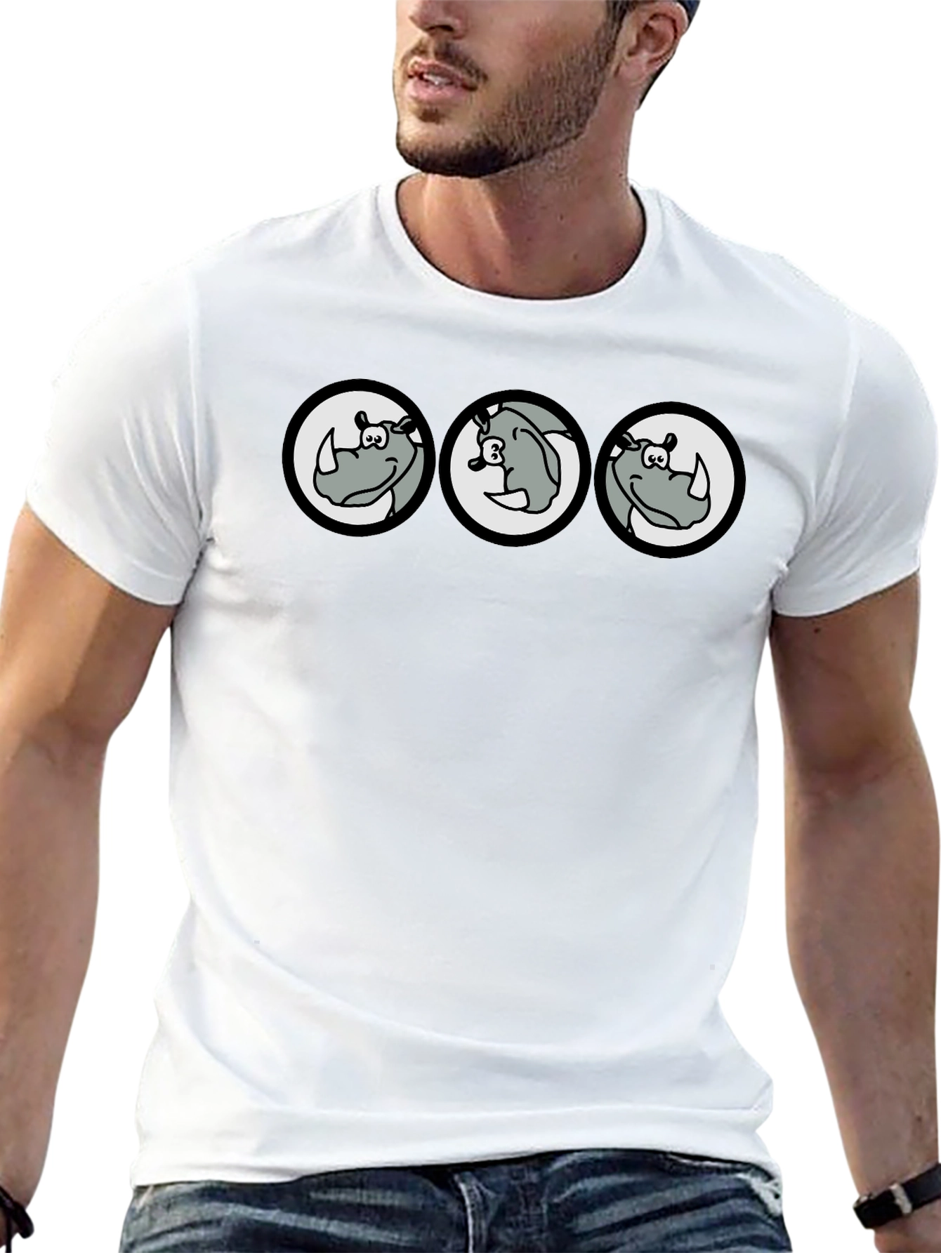 Cartoon Rhino T-Shirt