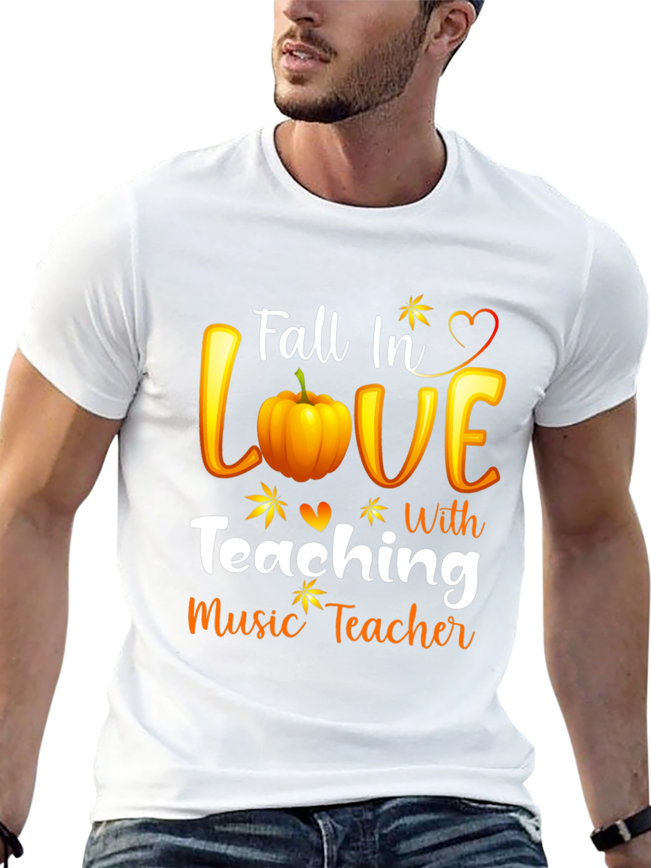 Fall In Love Teaching Music Teacher Black T-Shirt