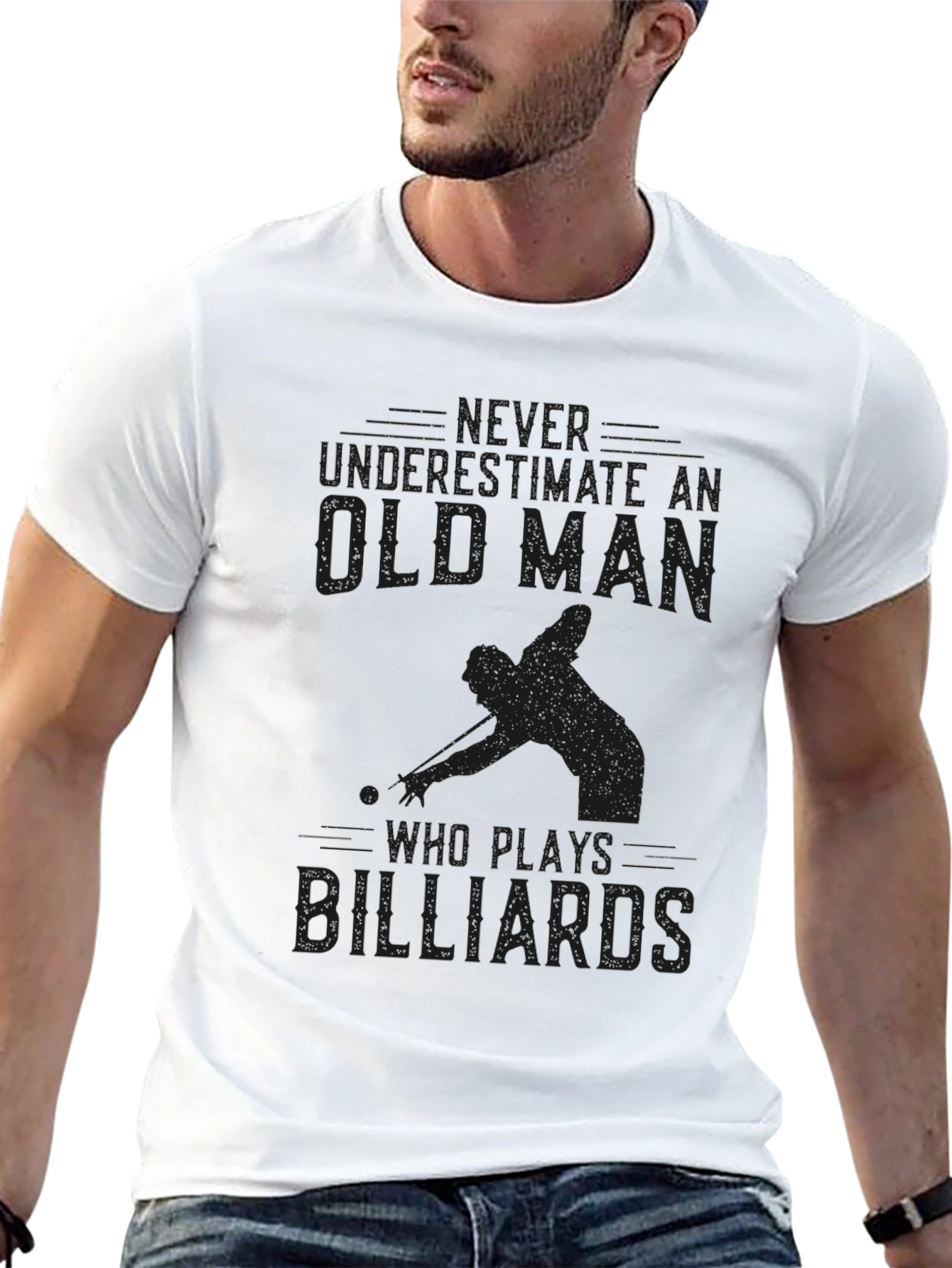 Never Underestimate Old Man Billiards T-Shirt