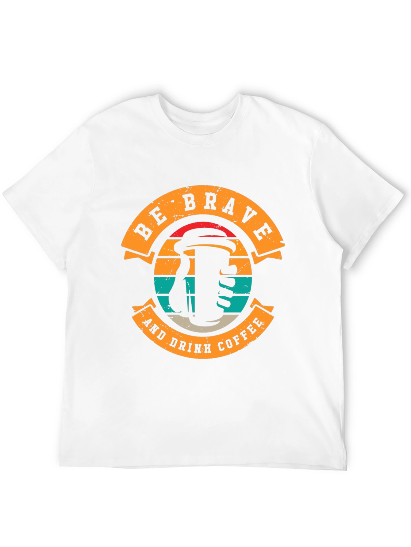 Be Brave and Drink Coffee Black T-Shirt