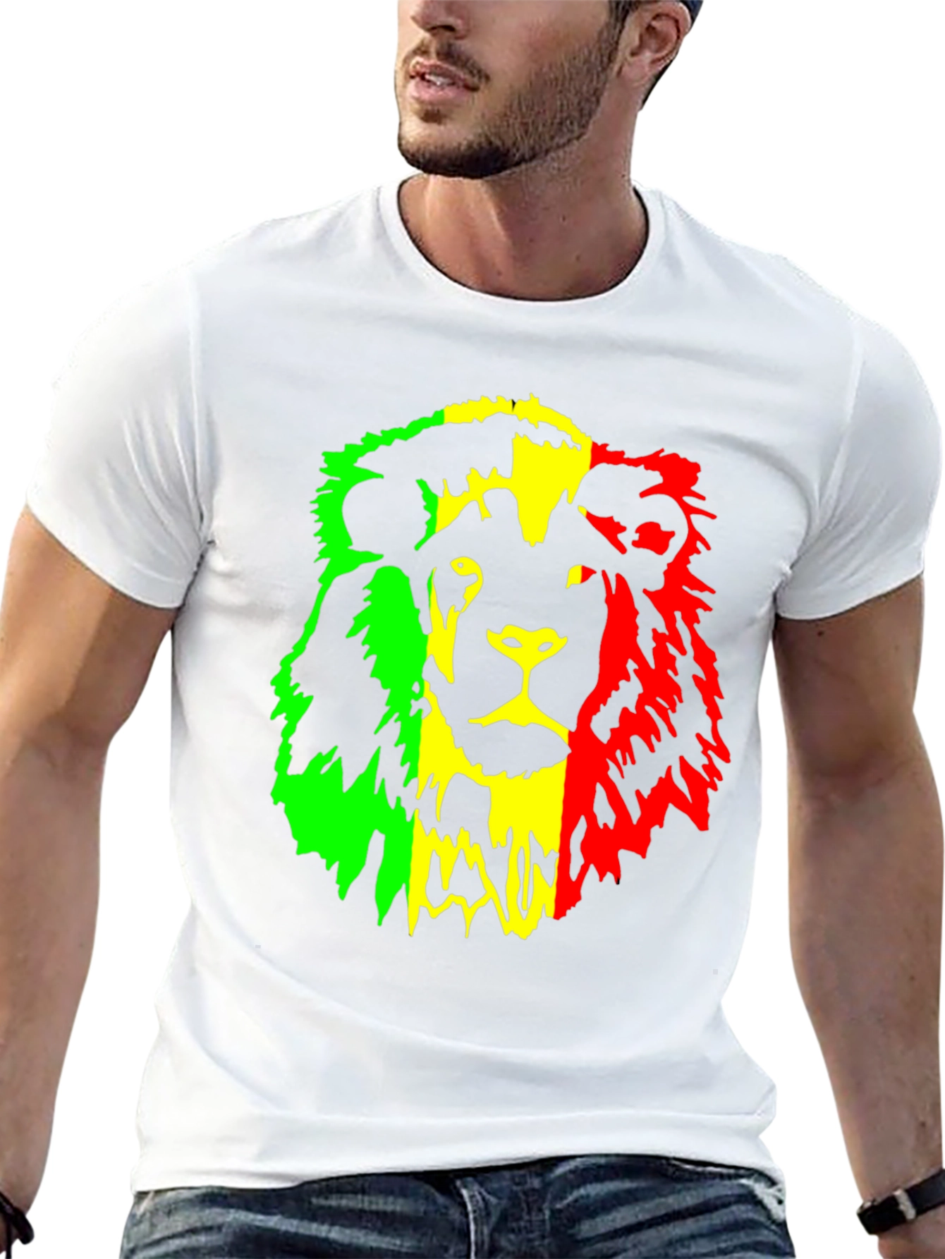 Rasta Lion Graphic Tee - Reggae Inspired Black T-Shirt