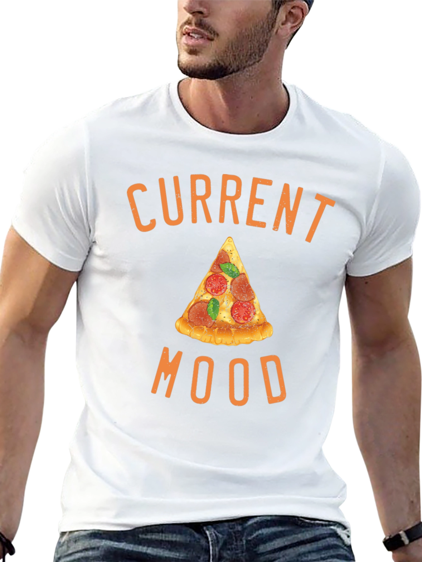 Pizza Mood Graphic Tee - Unisex Black T-Shirt
