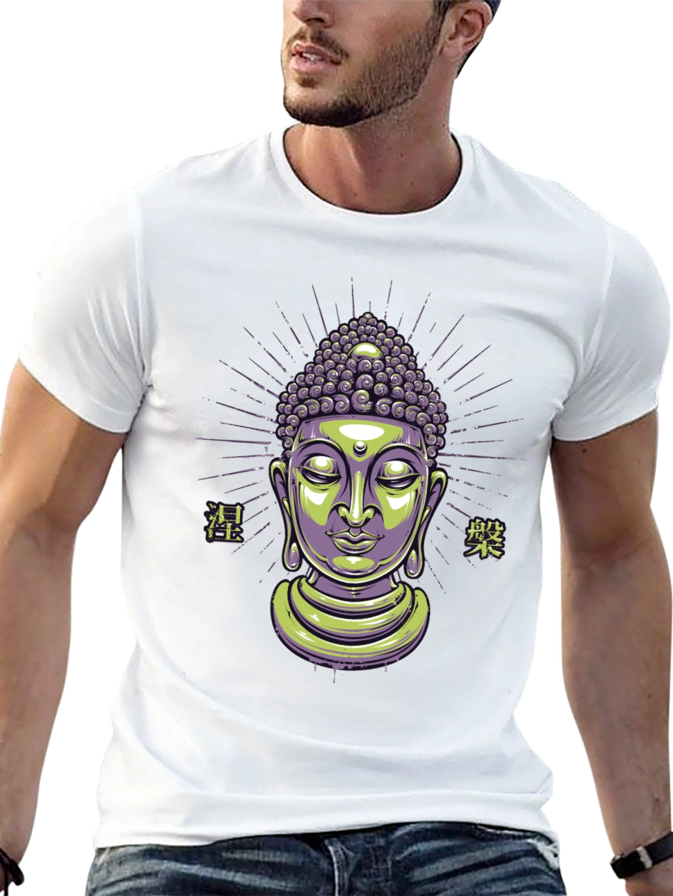 Buddha Graphic Print Black T-Shirt