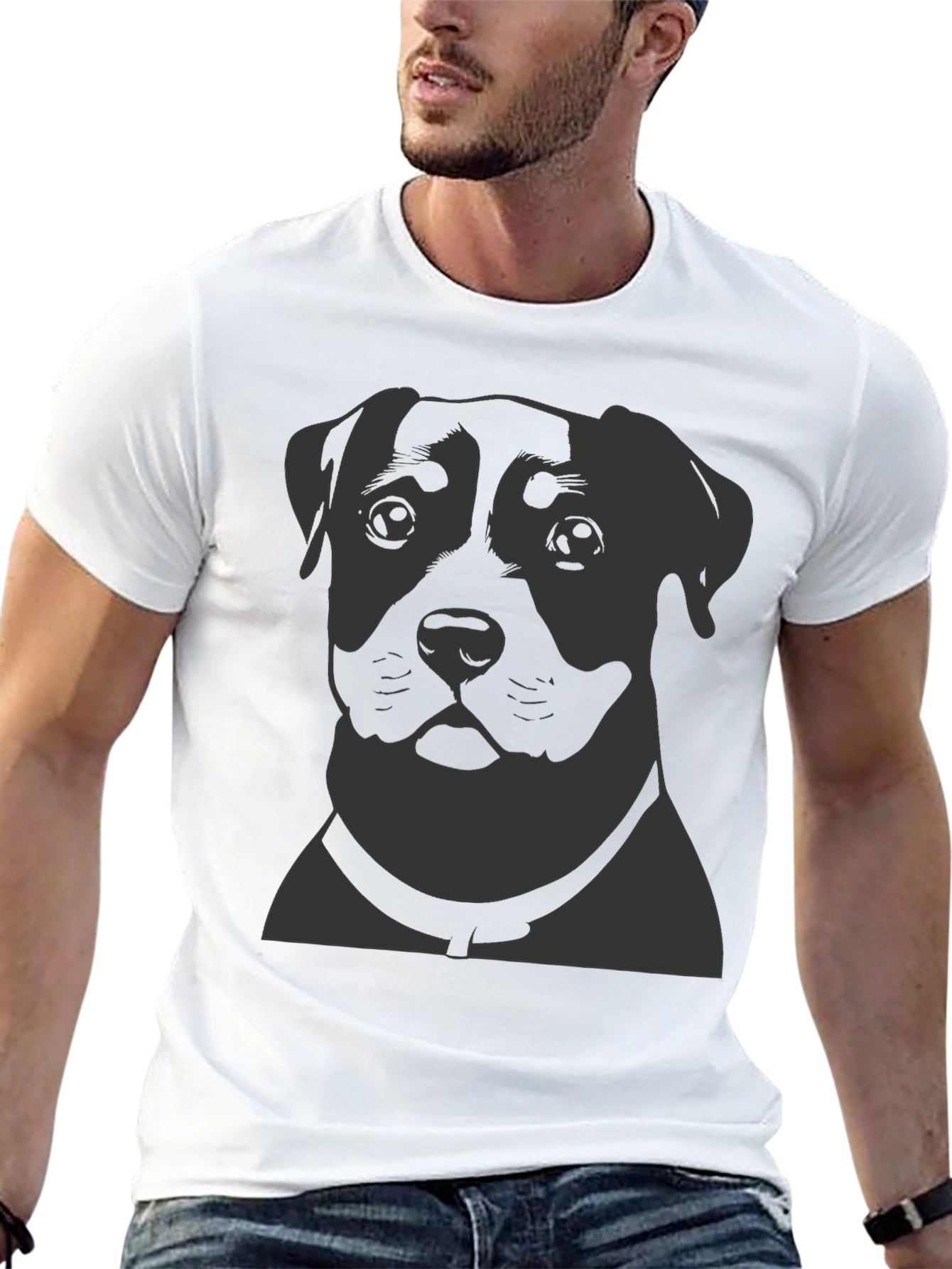 Dog Portrait Graphic Print T-Shirt
