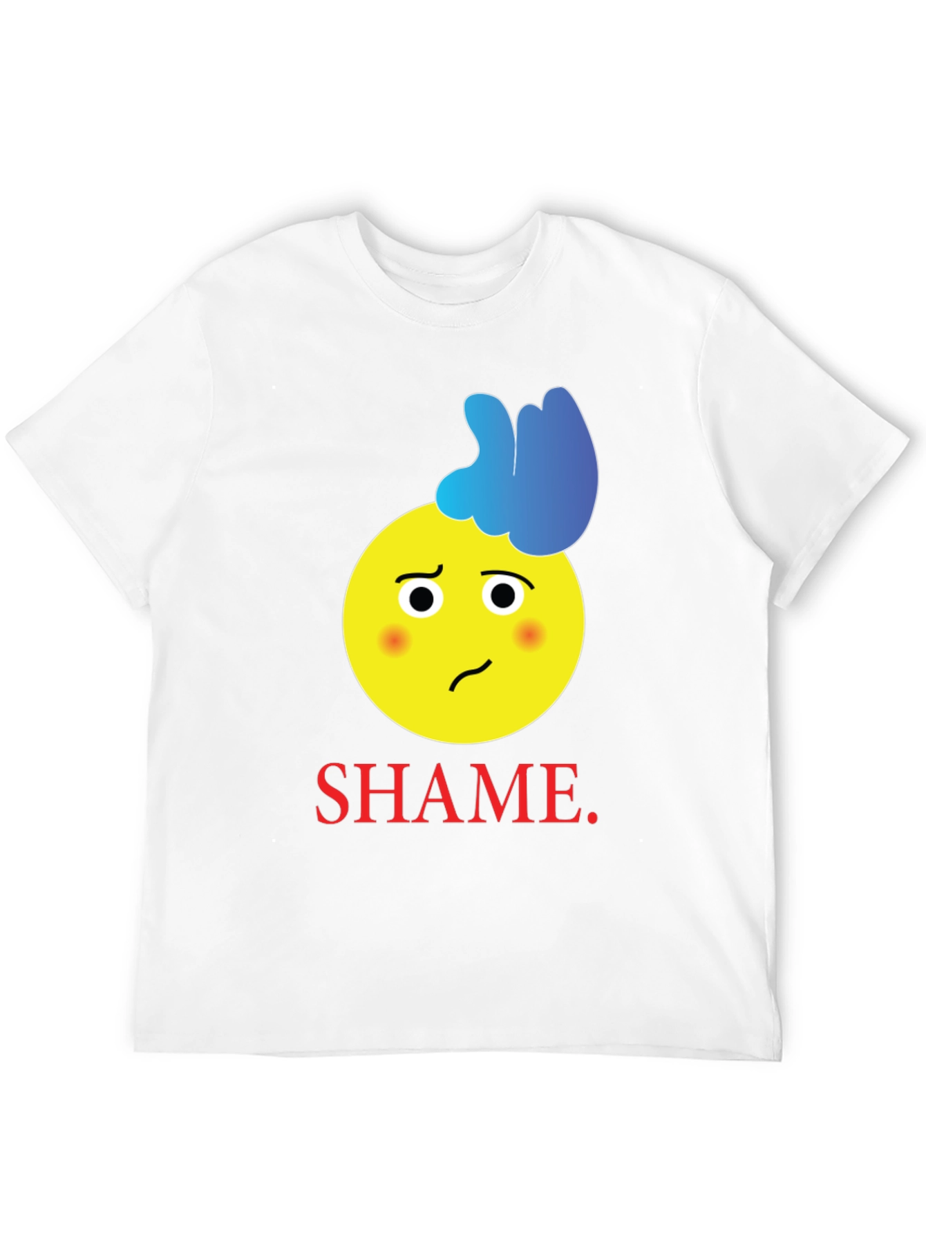 Shame Emoji Graphic Tee - Black Cotton T-Shirt