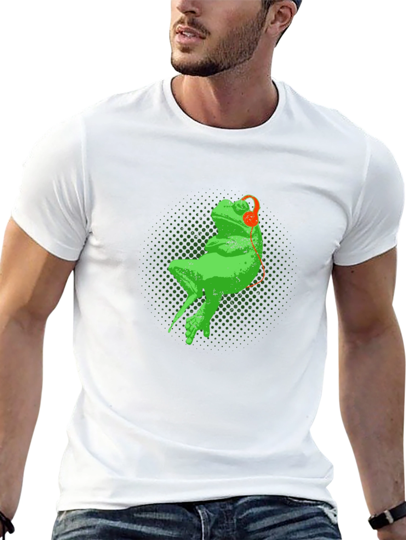 Frog in Headphones Graphic Tee