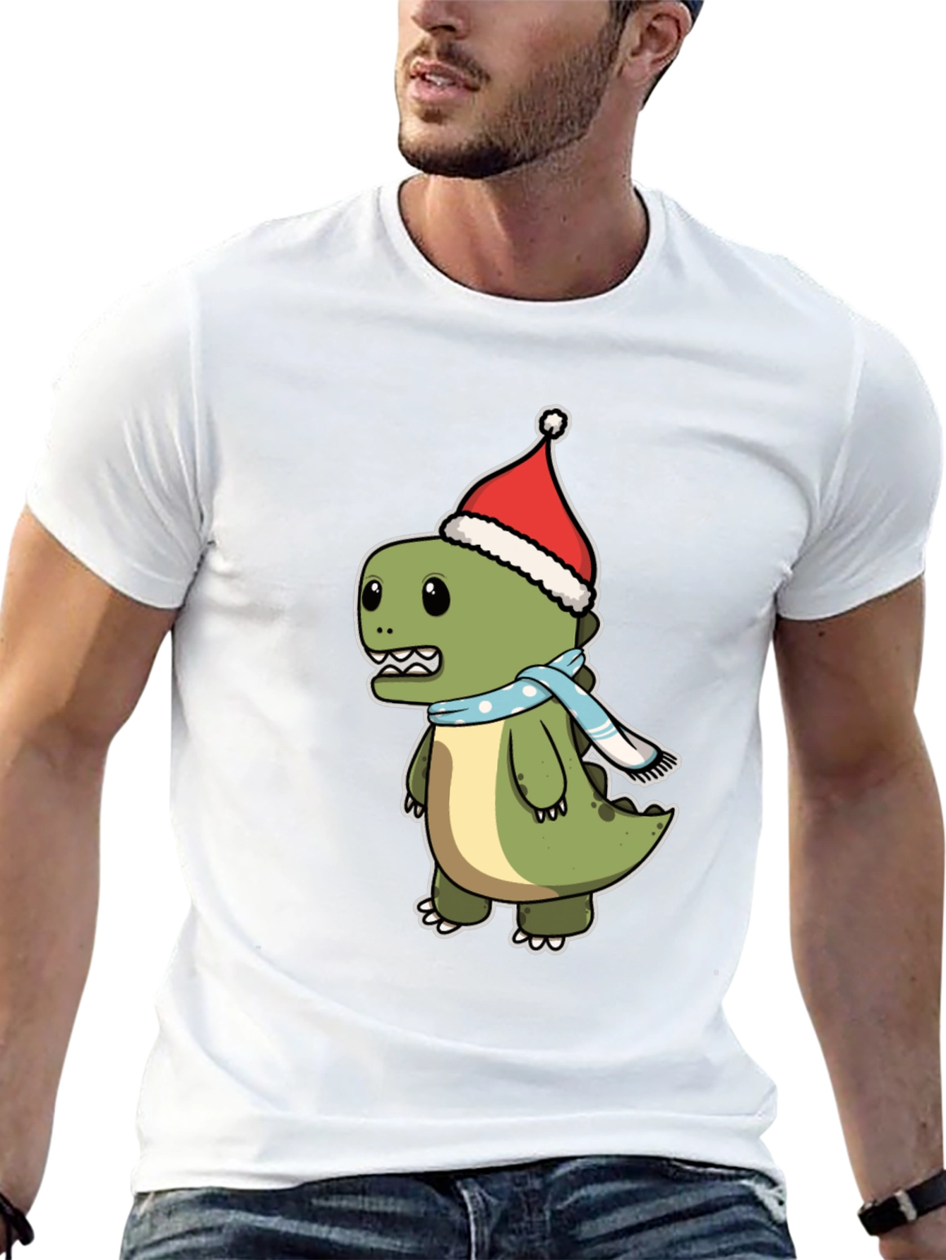 Festive Dino T-Shirt - Holiday Style