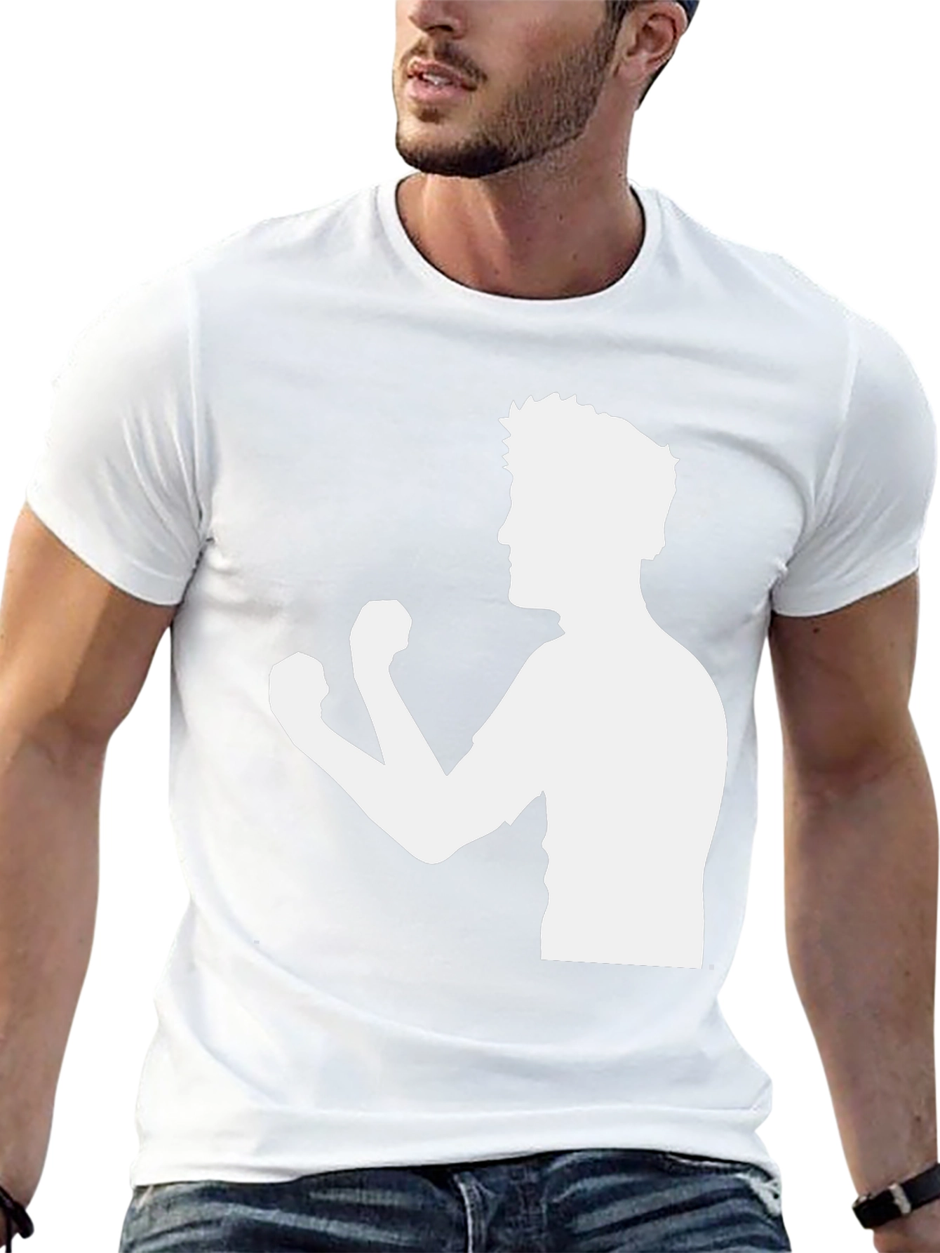 Boxing Silhouette Graphic Black Tee