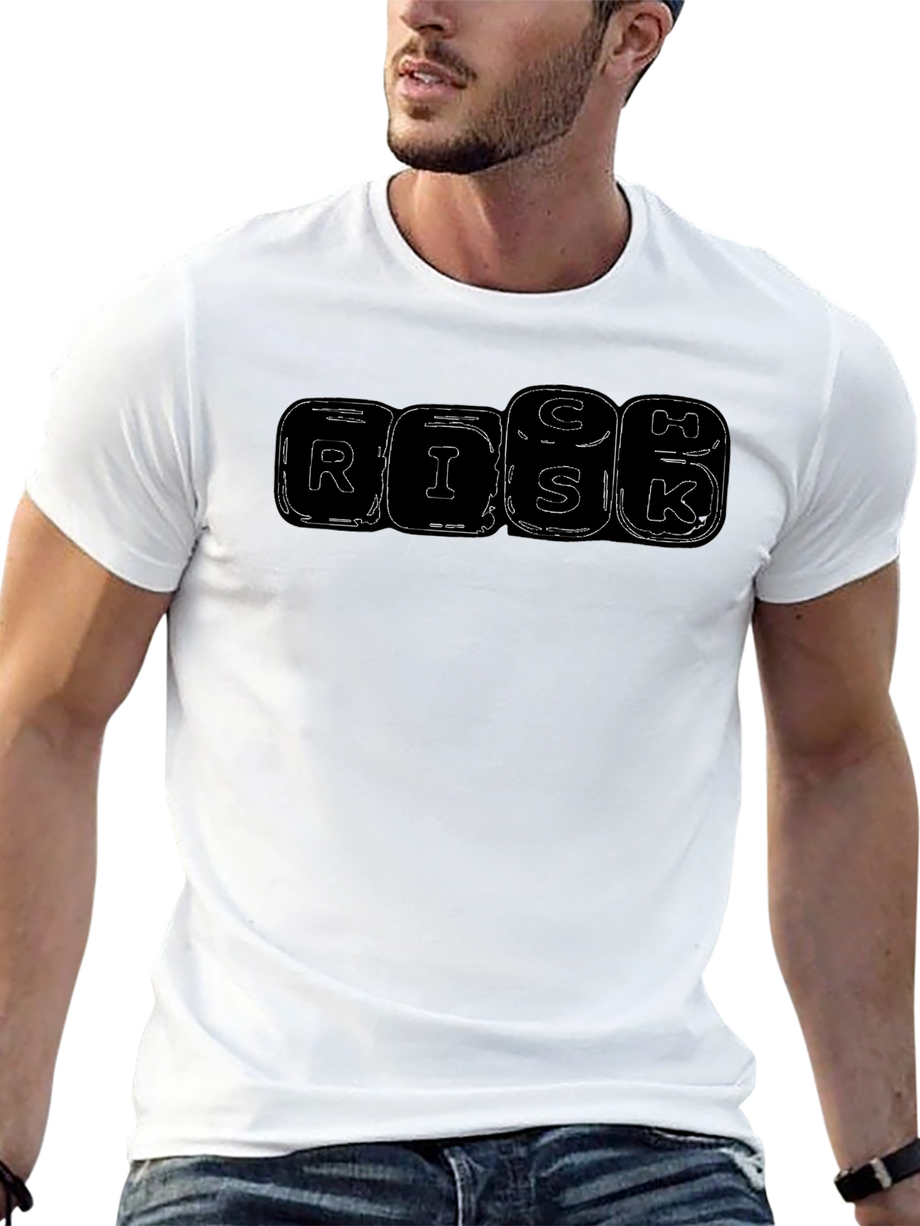 RISK Letter Graphic Black T-shirt