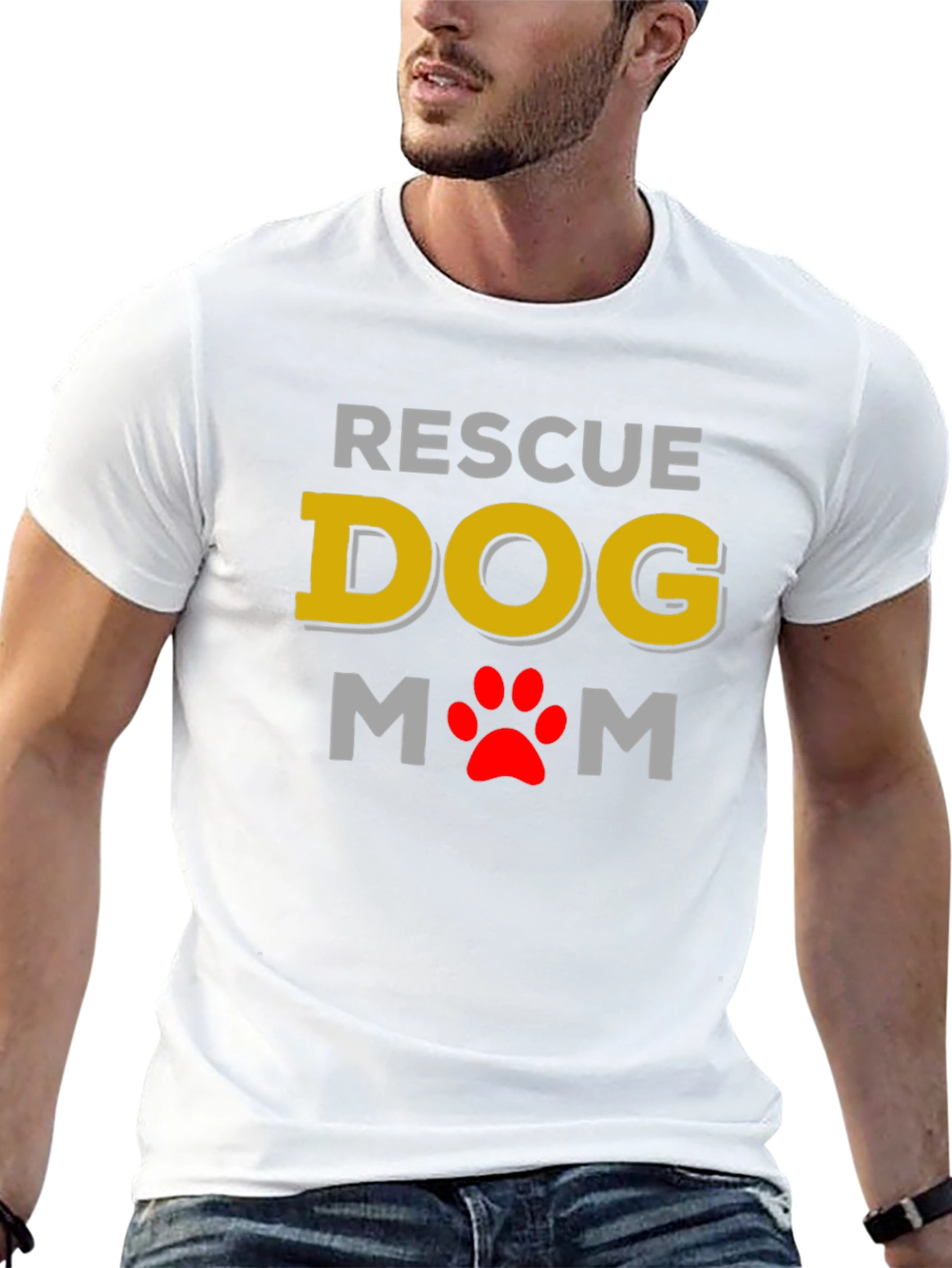 Rescue Dog Mom Graphic Tee - Soft & Stylish