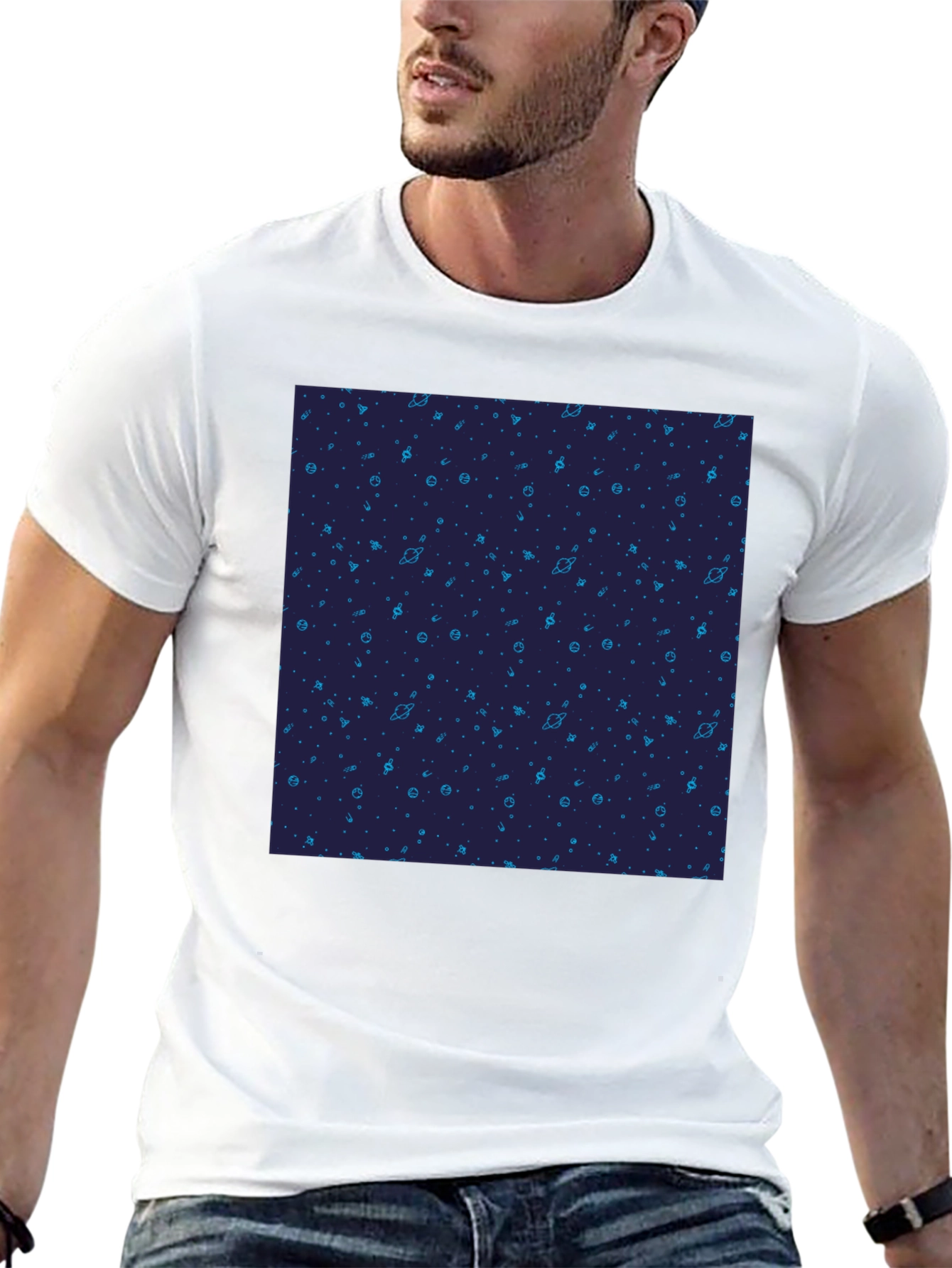 Cosmic Pattern Black T-Shirt