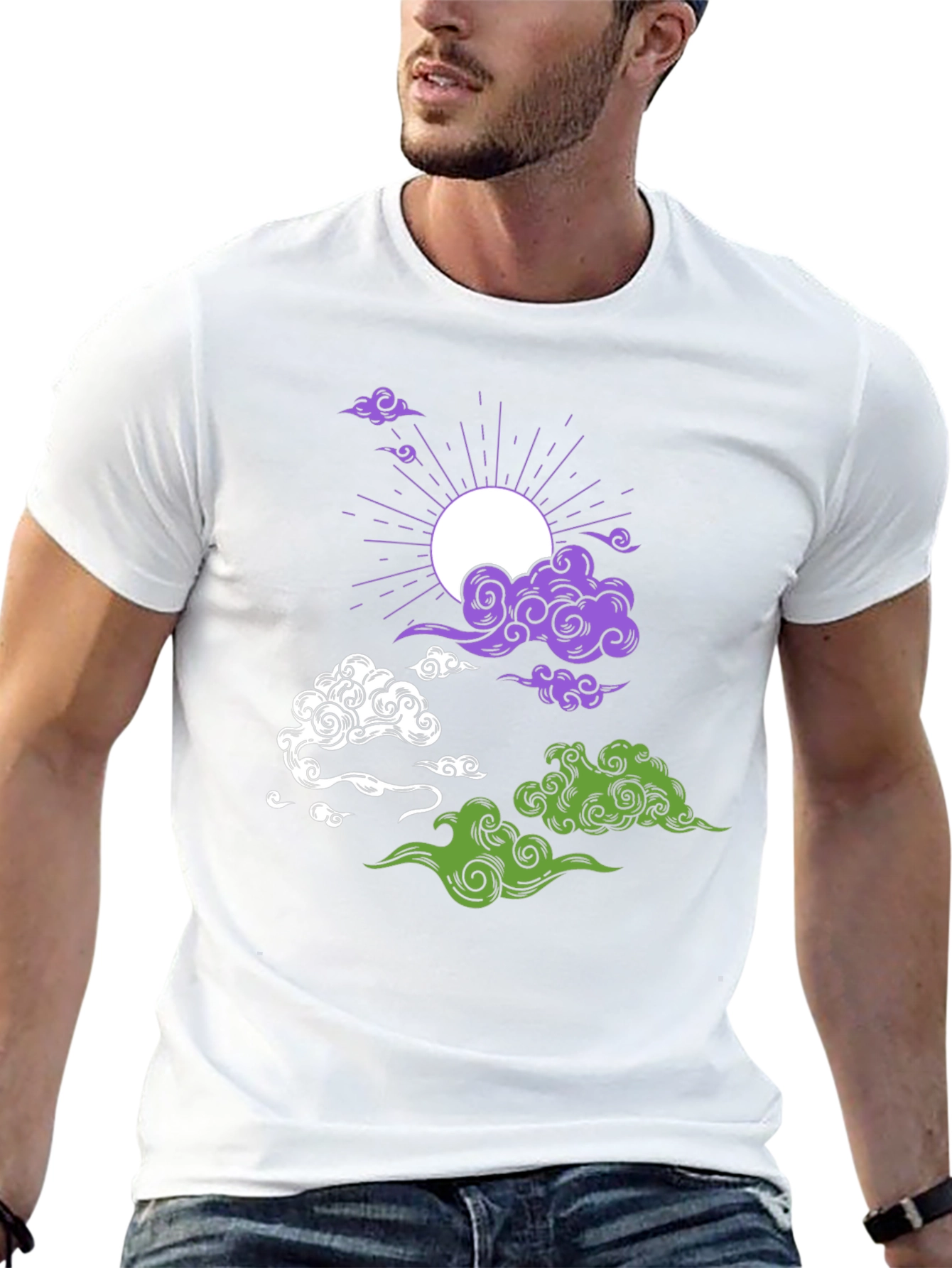 Celestial Cloud Print T-Shirt