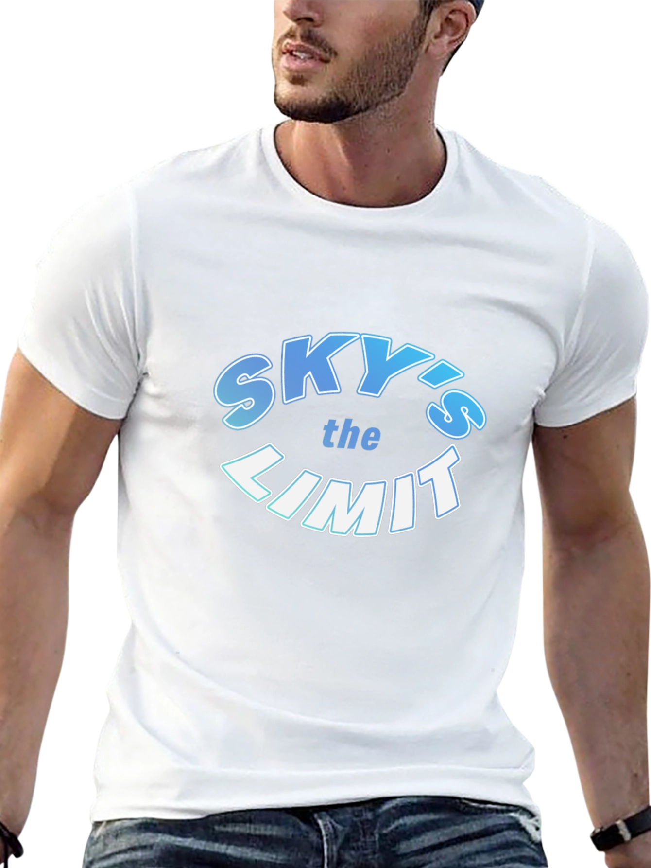 Skys the Limit Graphic Print Black T-Shirt