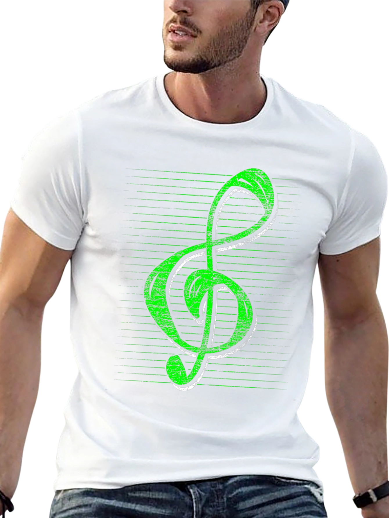 Green Treble Clef Music T-Shirt