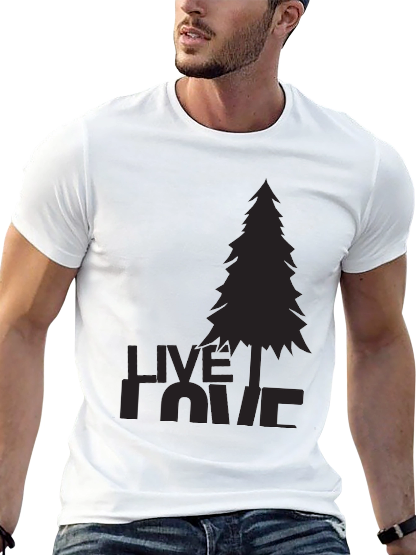 Nature Lovers Black Tee - Live Love Pine
