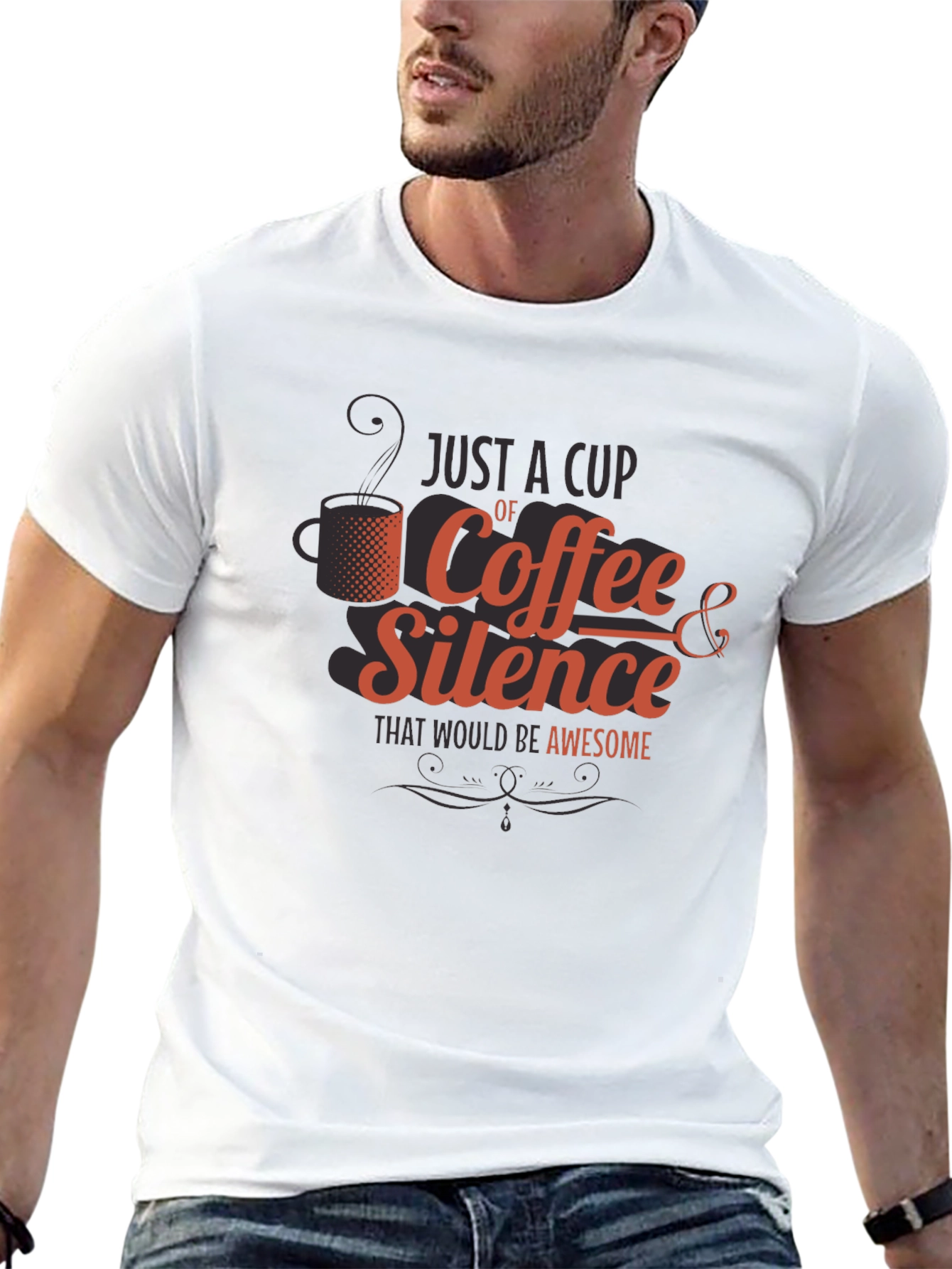 Coffee & Silence T-Shirt - Awesome Slogan Tee