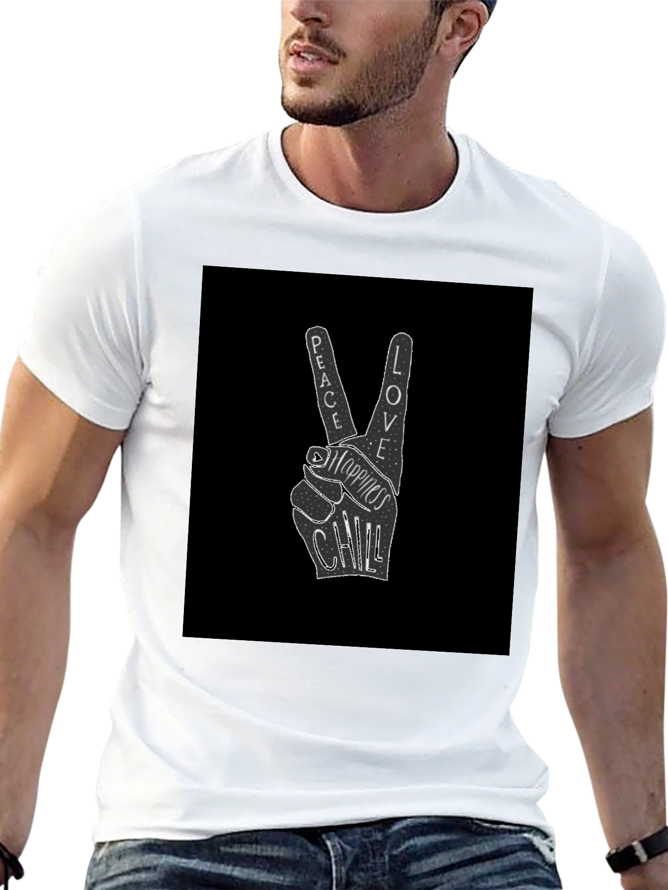 Peace Love Happiness Chill Graphic Tee