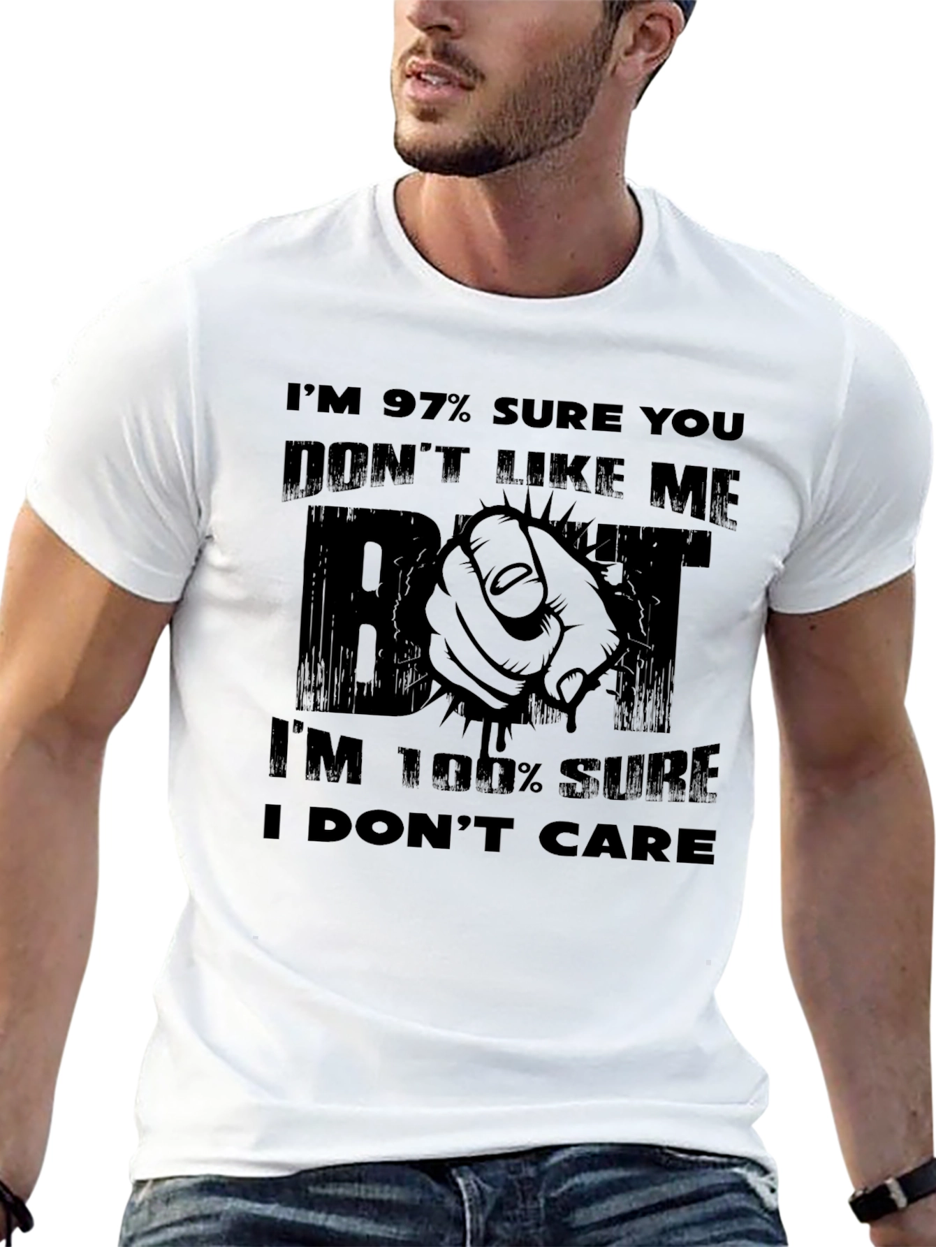 Funny Sarcastic Graphic T-Shirt: I Dont Care
