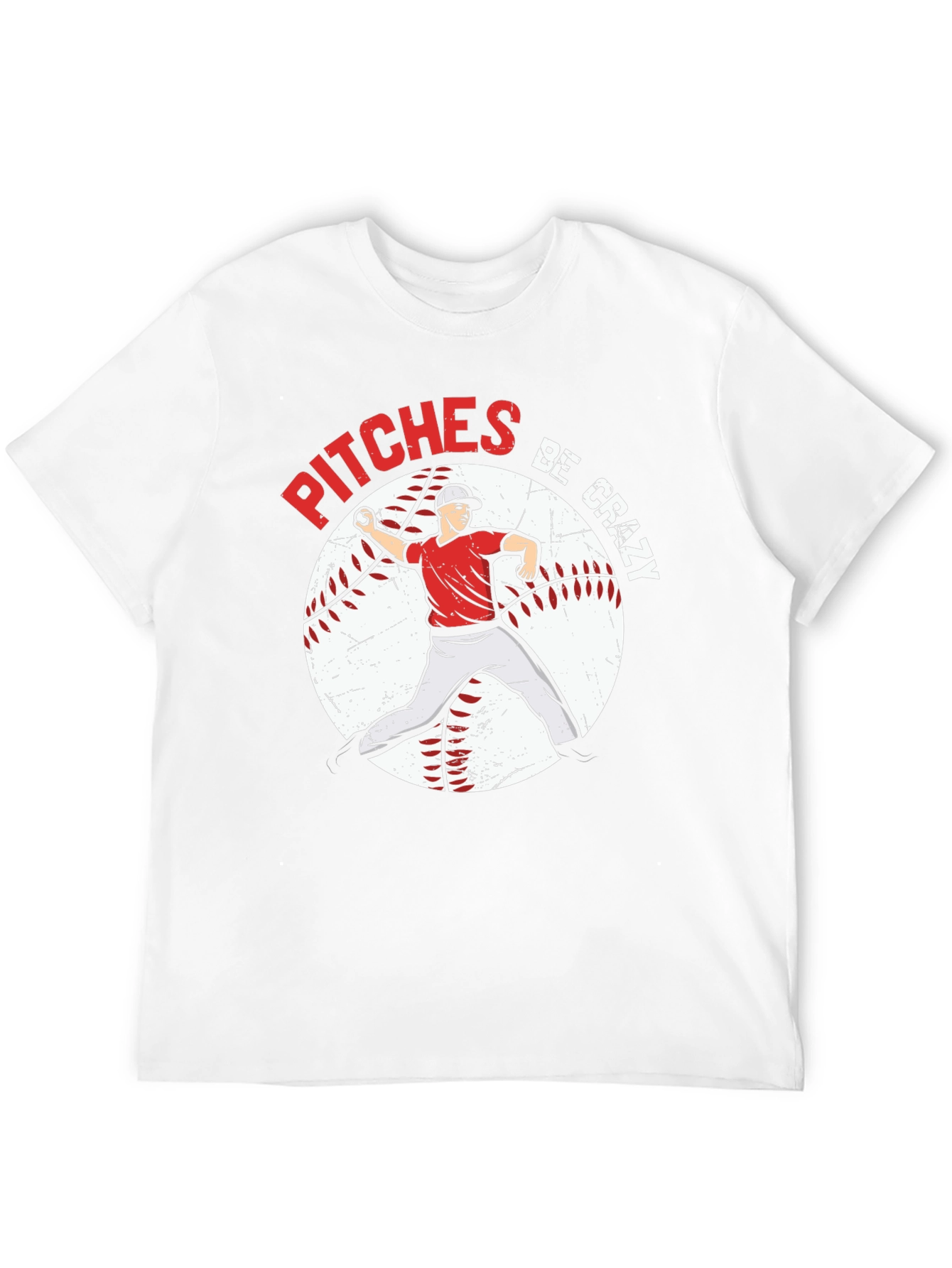 Pitches Be Crazy Baseball Graphic T-Shirt