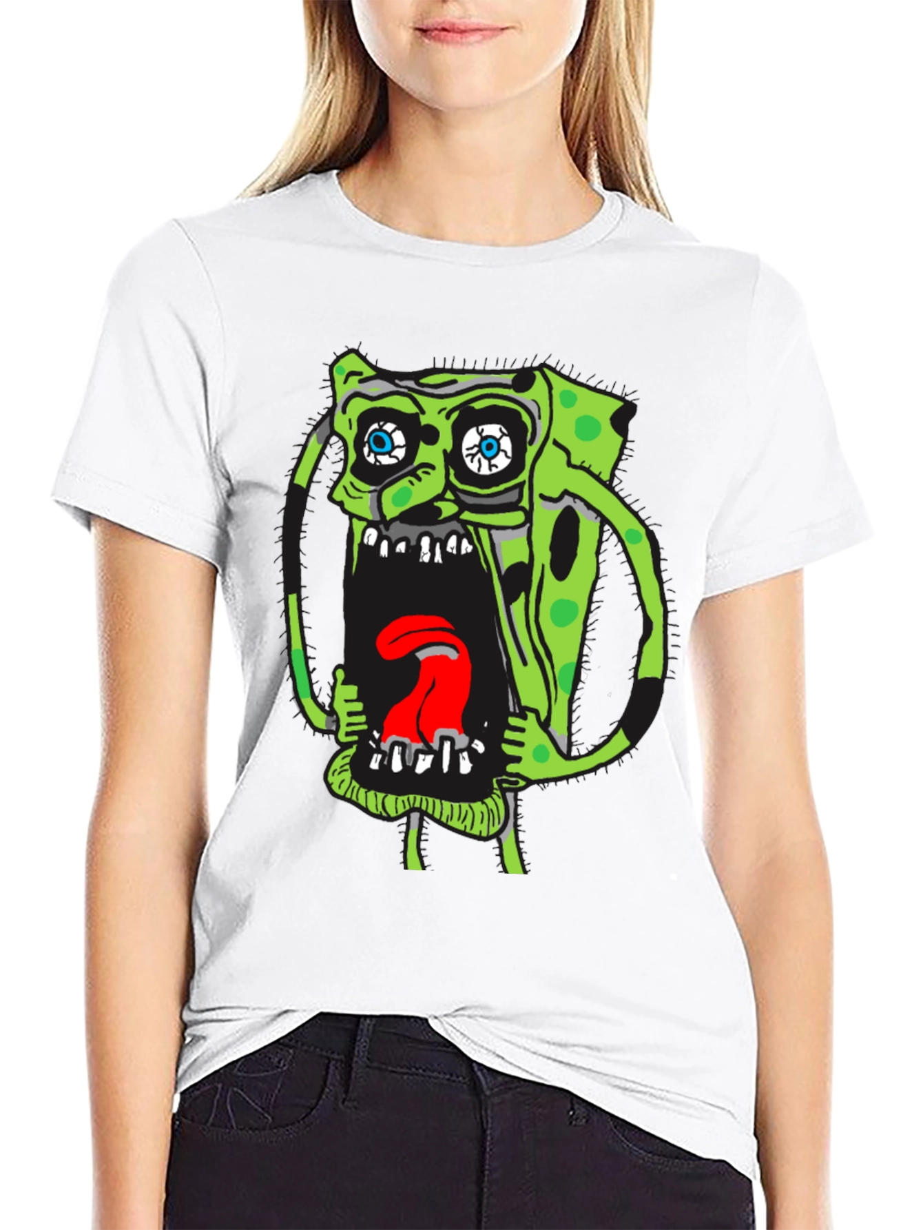 SpongeBob Scream Graphic Tee - Black