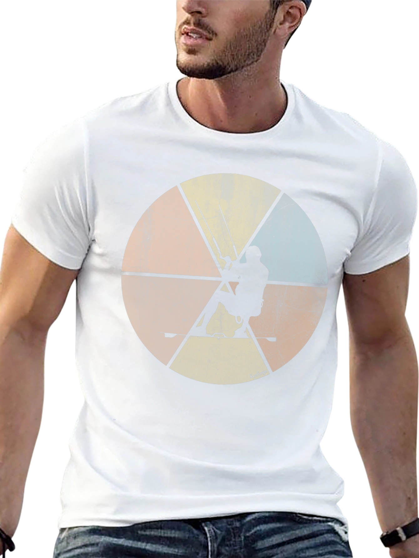 Kitesurfing Silhouette Graphic Tee - Retro Style