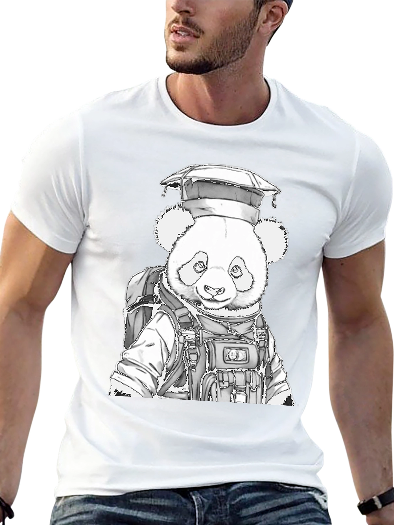 Panda Grad T-Shirt - Academic Style