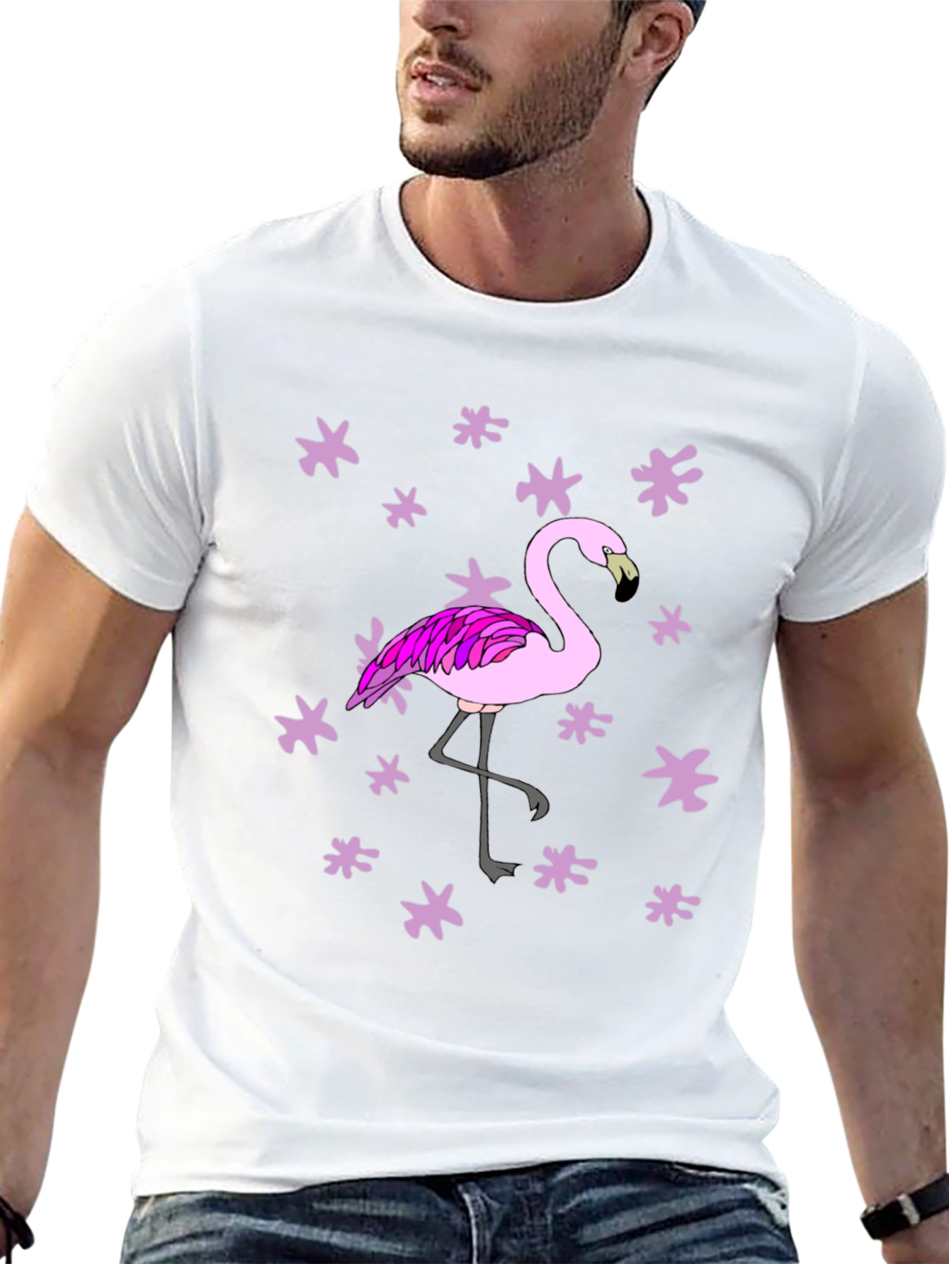 Flamingo Graphic Black T-Shirt